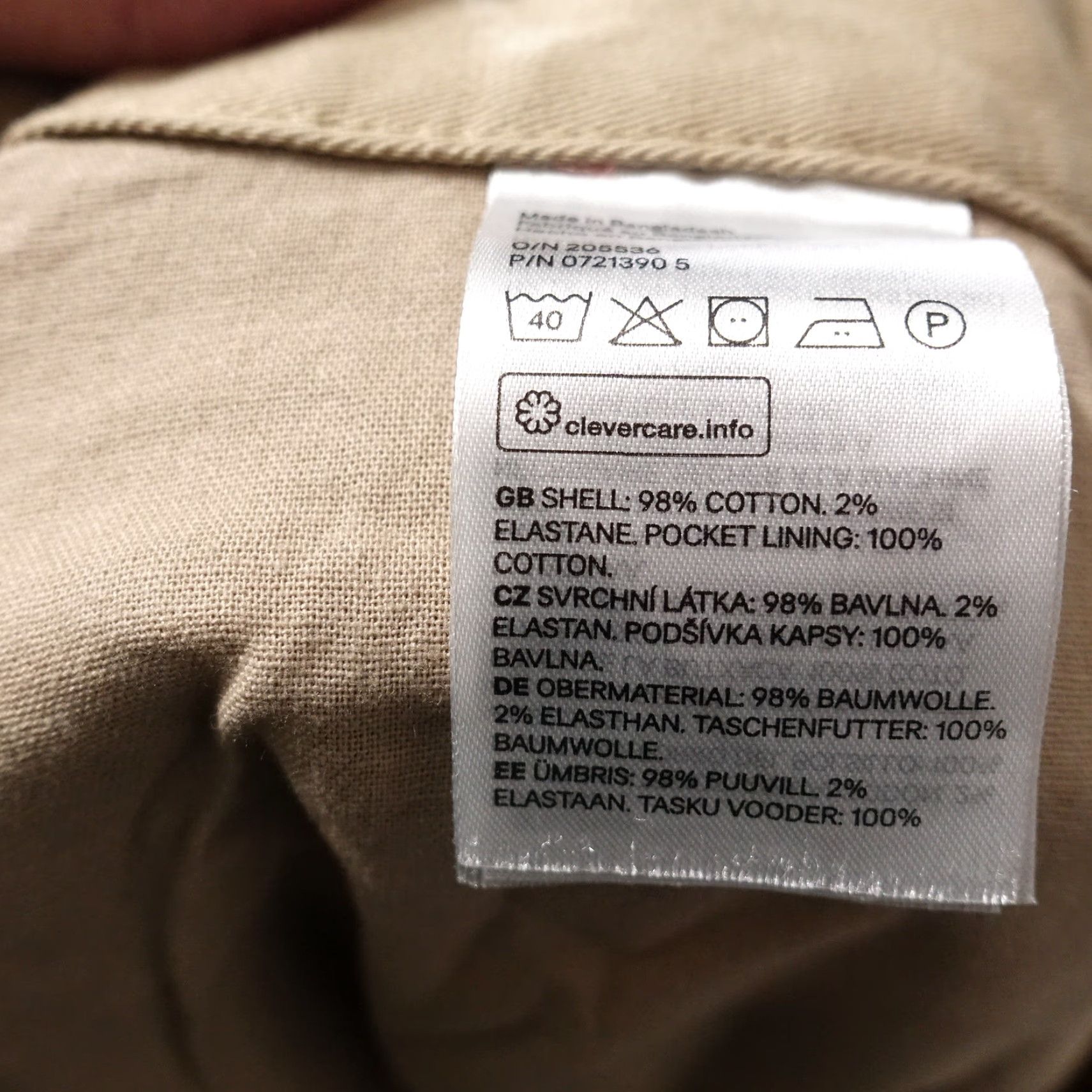 H&M Vintage H&M Men's Slim Fit Beige Khaki Cotton Chino Pants Size 38 Casual Block Pattern Size US 38 / EU 54 - 7 Thumbnail