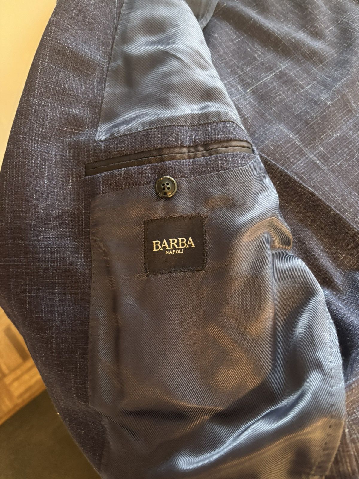Barba Napoli Lightly woven beautiful woven summer blazer Size 44R - 4 Thumbnail