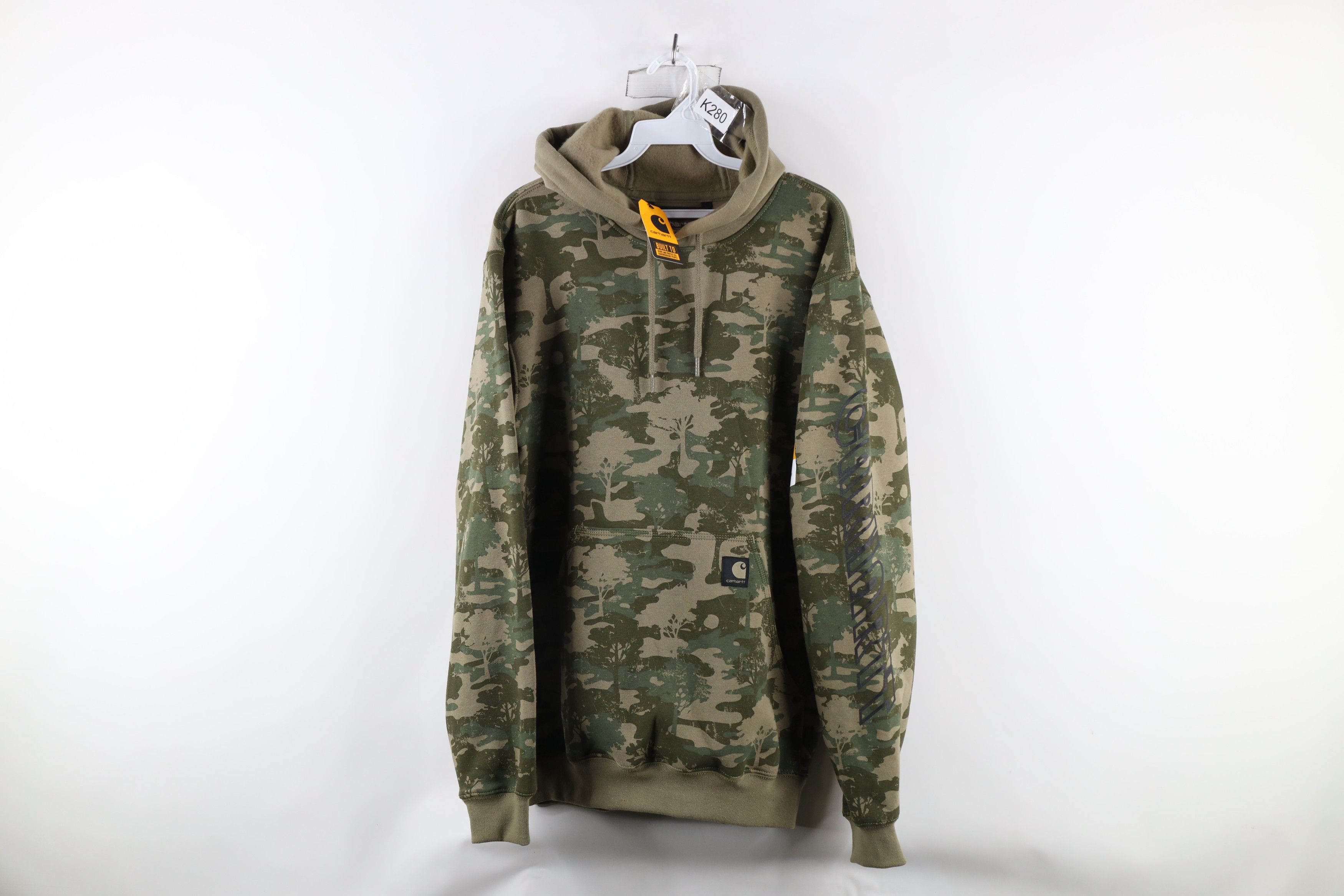 Carhartt New Carhartt Spell Out Camouflage Hoodie Sweatshirt Green Size US S / EU 44-46 / 1 - 1 Thumbnail
