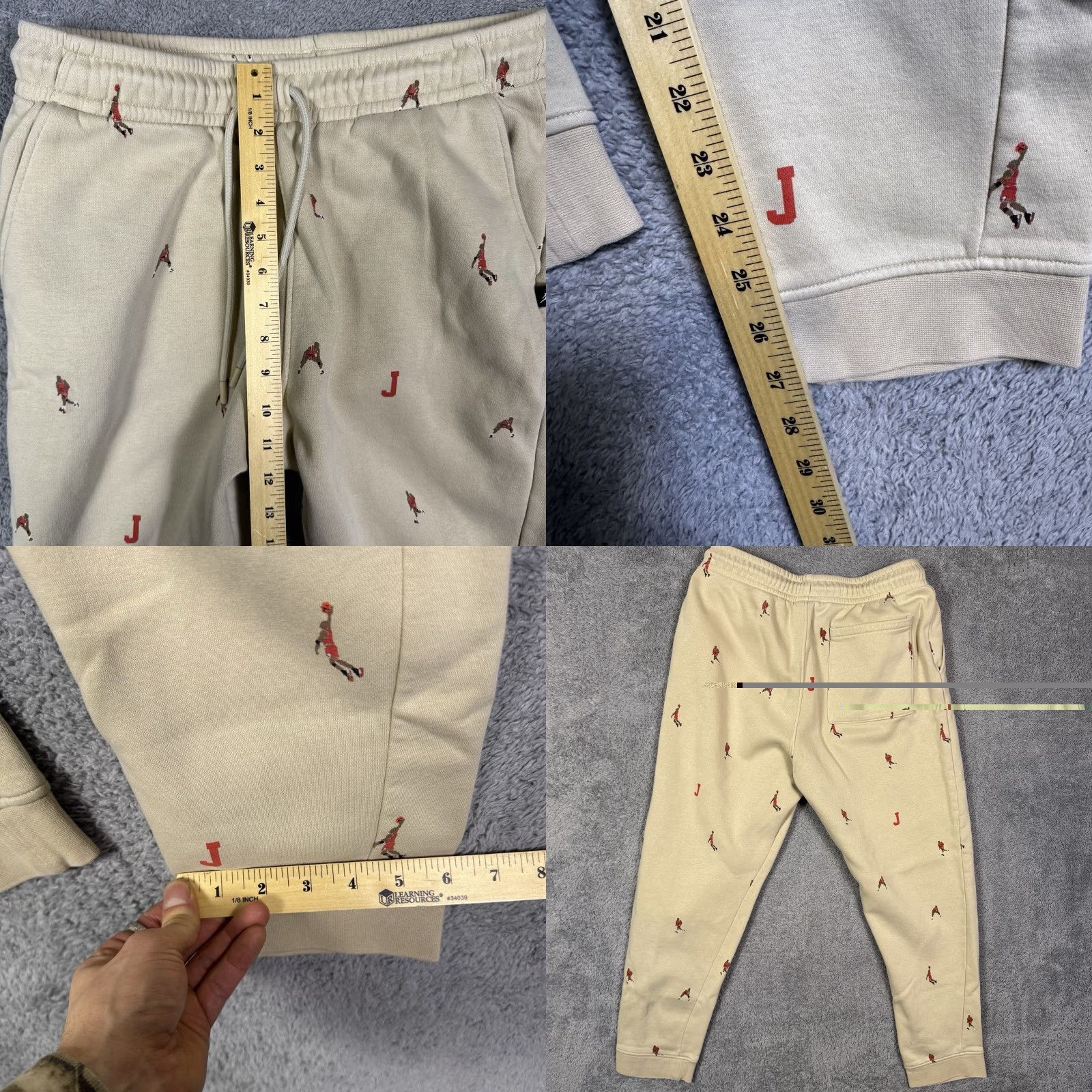 Jordan Brand Air Jordan Sweatpants Men's L Fleece Pants All Over Print Jumpman AOP DV9390 Size US 33 - 9 Thumbnail