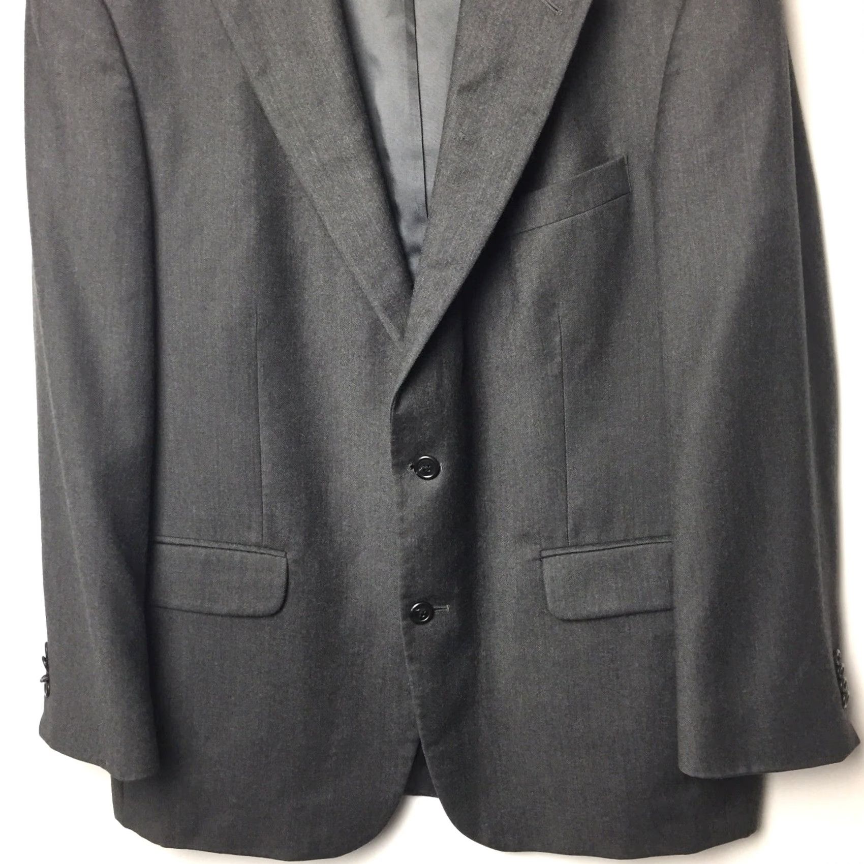 Lands' End Lands' End Blazer Mens 44 Gray Wool 2-Button Single-Breasted Notch Lapel Jacket Coat Business Regular Size 44 Mens Gray Wool Blazer Size 44R - 4 Thumbnail