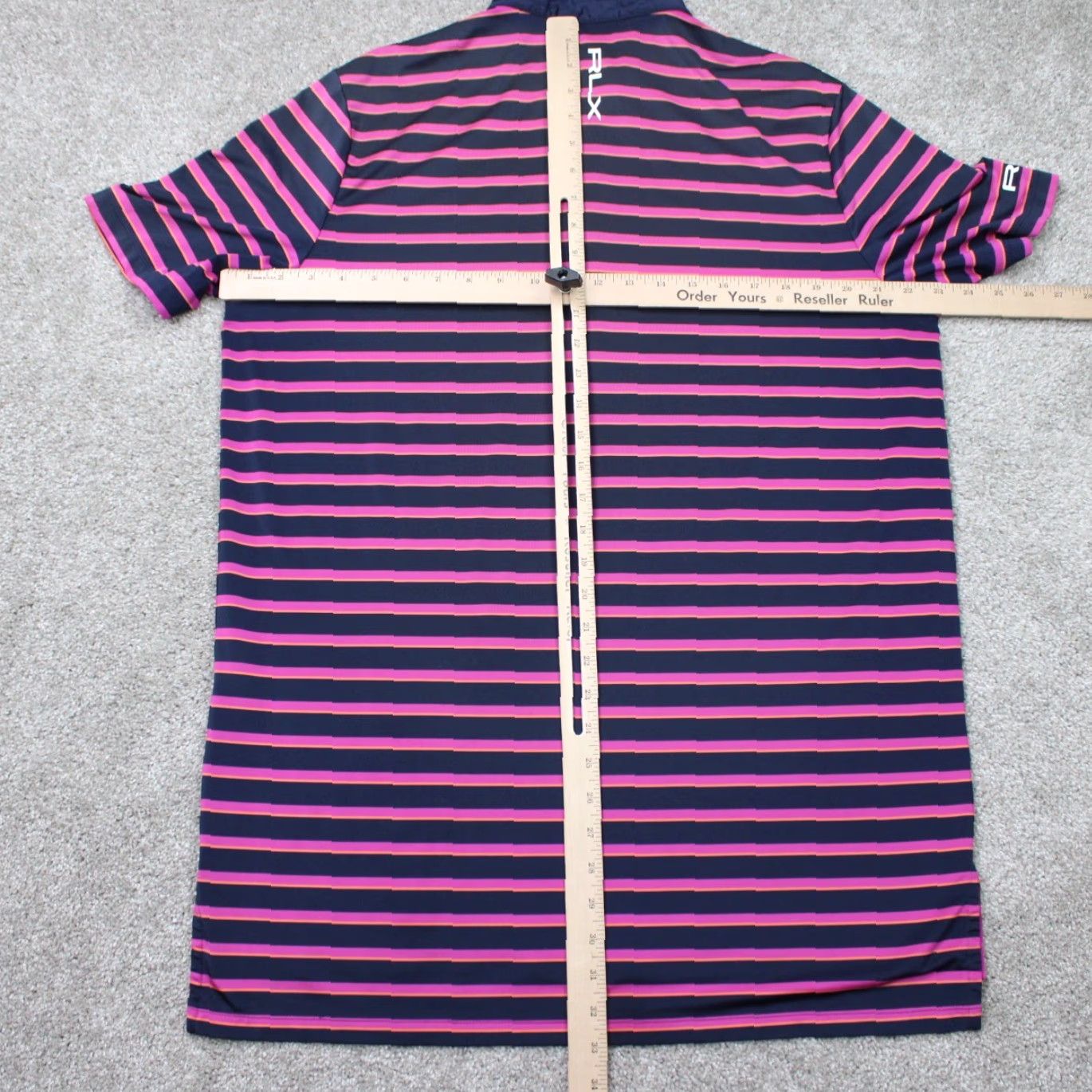RLX Ralph Lauren RLX Ralph Lauren Polo Shirt Men Large Pink/Blue Golf Polyester Blend Short Sleeve Polo Shirt Size US L / EU 52-54 / 3 - 7 Thumbnail