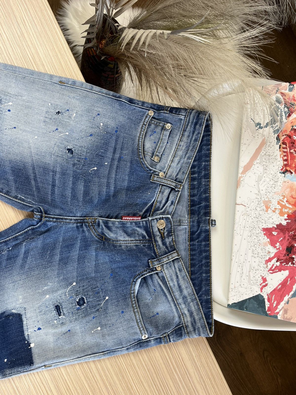 Designer × Dsquared2 DSQUARED2 Jean Denim Pants Jeans Distressed Style Size US 30 / EU 46 - 2 Thumbnail