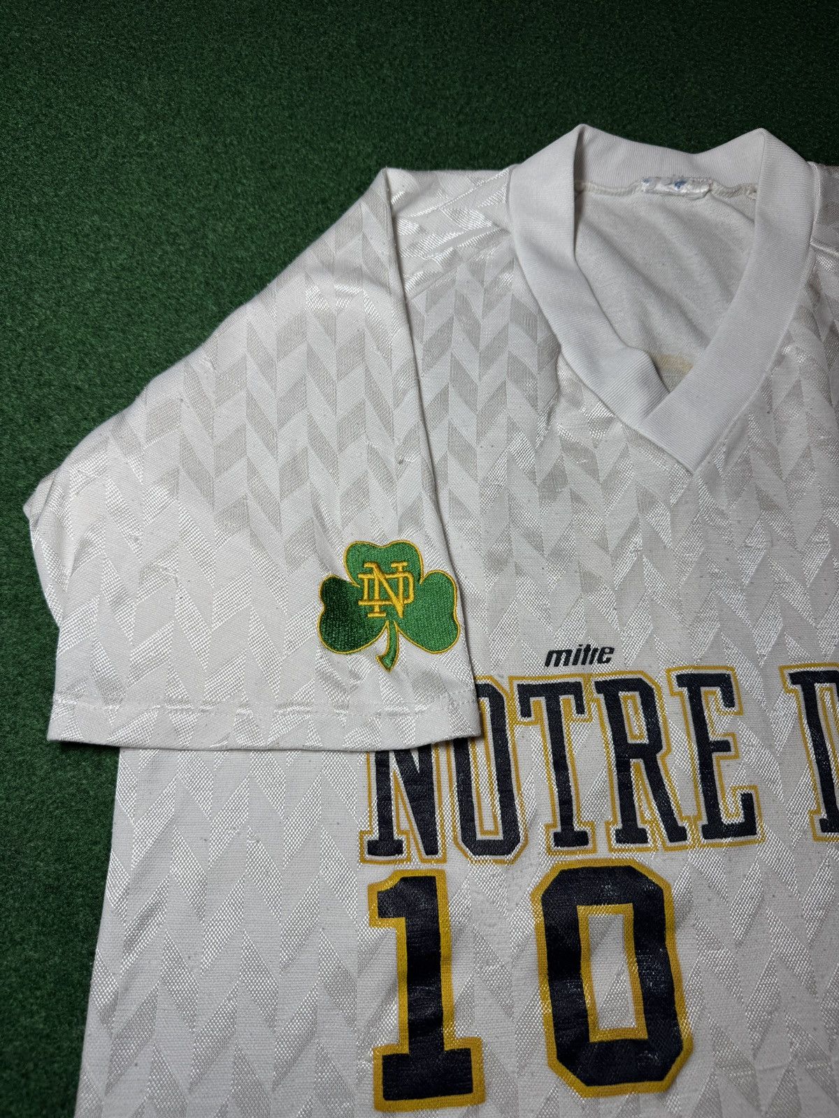 Vintage 90s Notre Dame Irish College Mitre Soccer Jersey