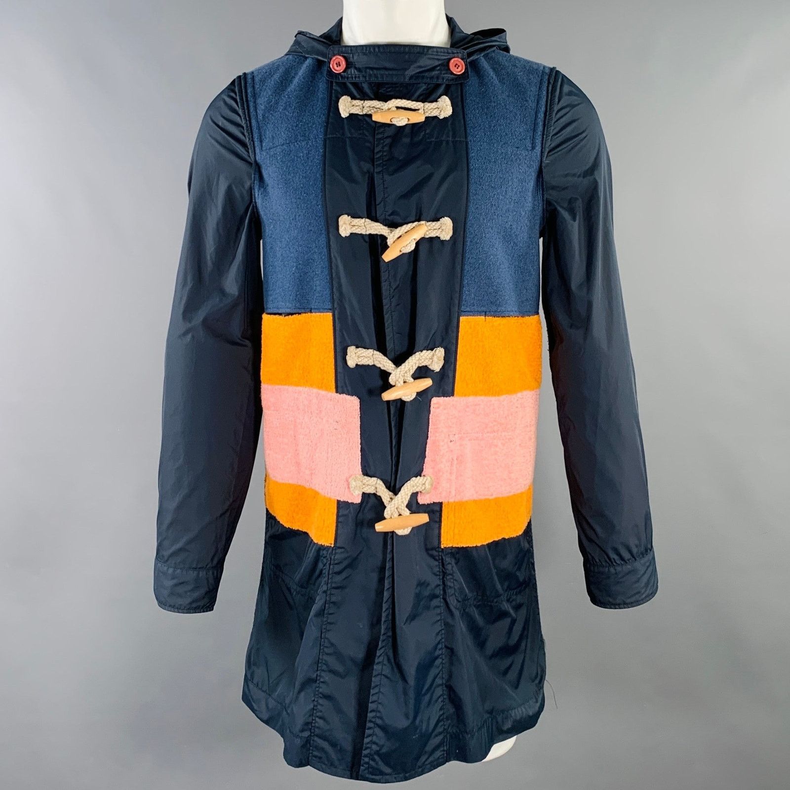 Comme des Garcons SHIRT SHIRT Size S Navy Multi Color Hooded Color Block Toggle Coat Size US S / EU 44-46 / 1 - 1 Thumbnail