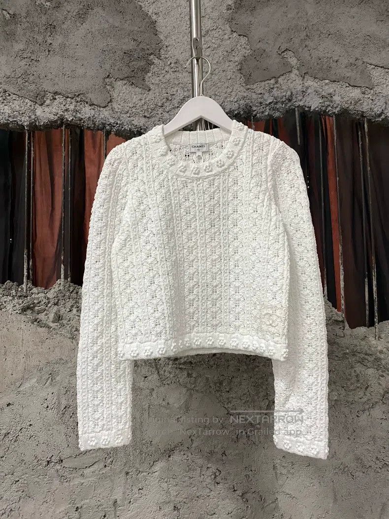 Chanel Chanel Camelia hollow knitwear sweater Size XXS / US 00 / IT 34 - 1 Thumbnail