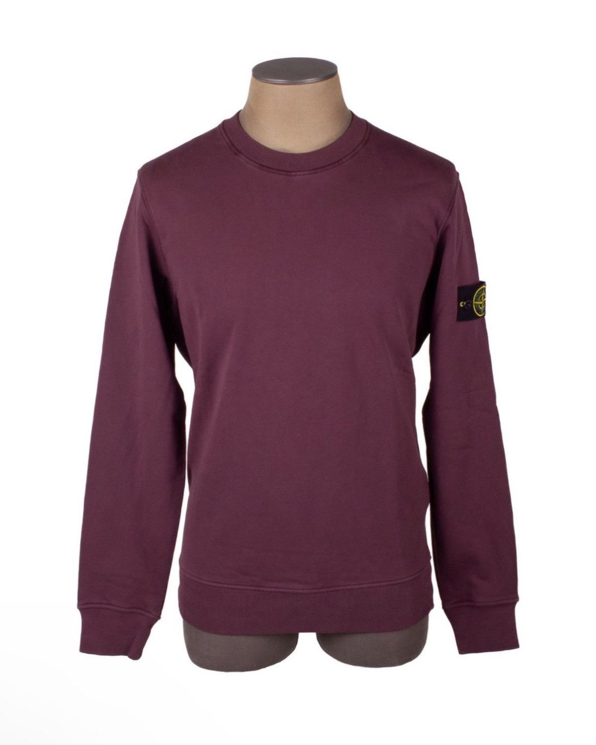 image of Stone Island Plum Cotton Shoulder Logo Patch Sweatshirt, Men's (Size Large)