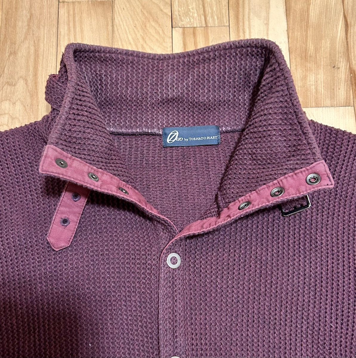 Tornado Mart Waffle Knit Belted Neck Shirt Size US XL / EU 56 / 4 - 3 Thumbnail
