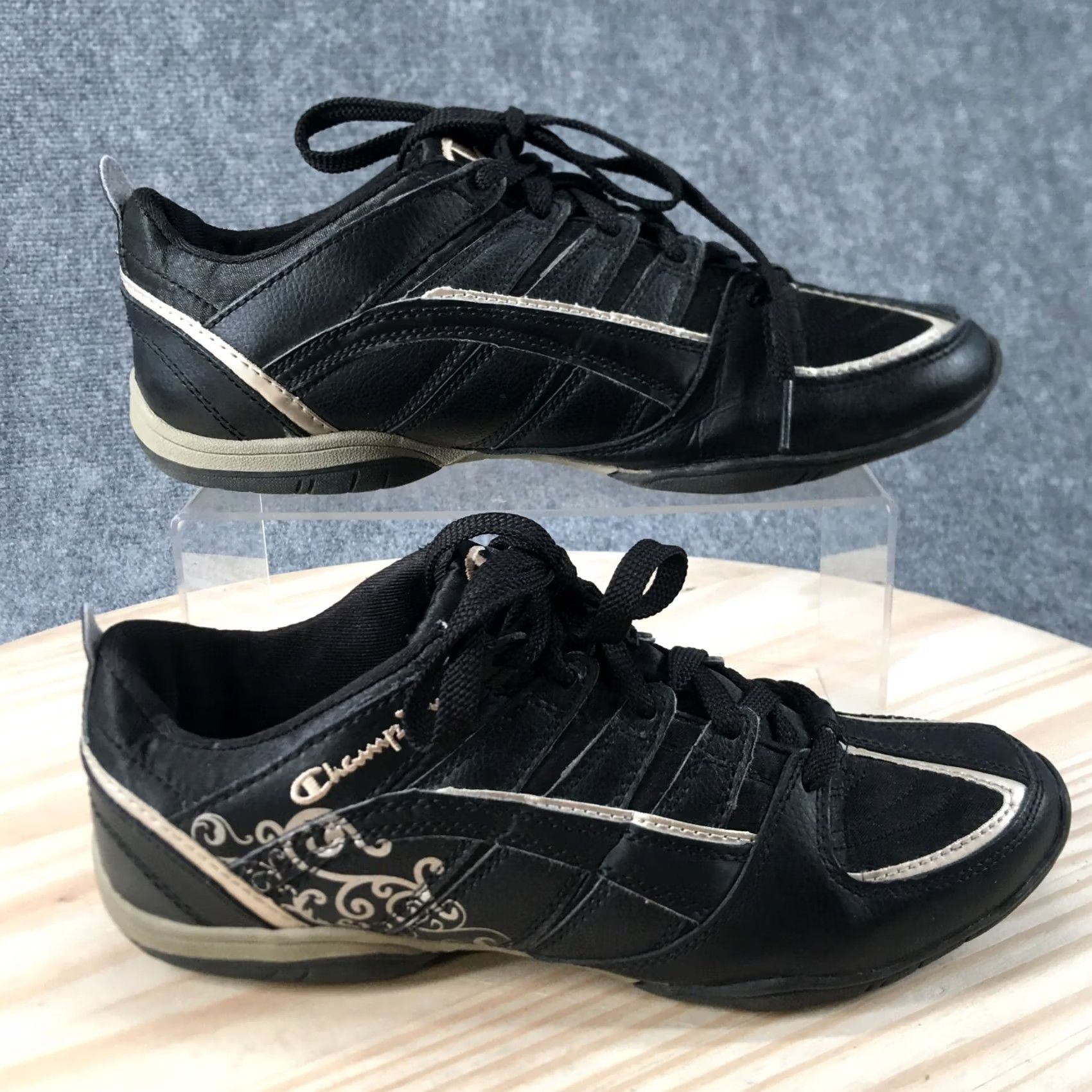 Champion Champion Shoes Womens 9.5 Low Top Sneakers Black Leather Lace Up Walking Comfort Men’s? Womens? Size L / US 10 / IT 46 - 2 Thumbnail