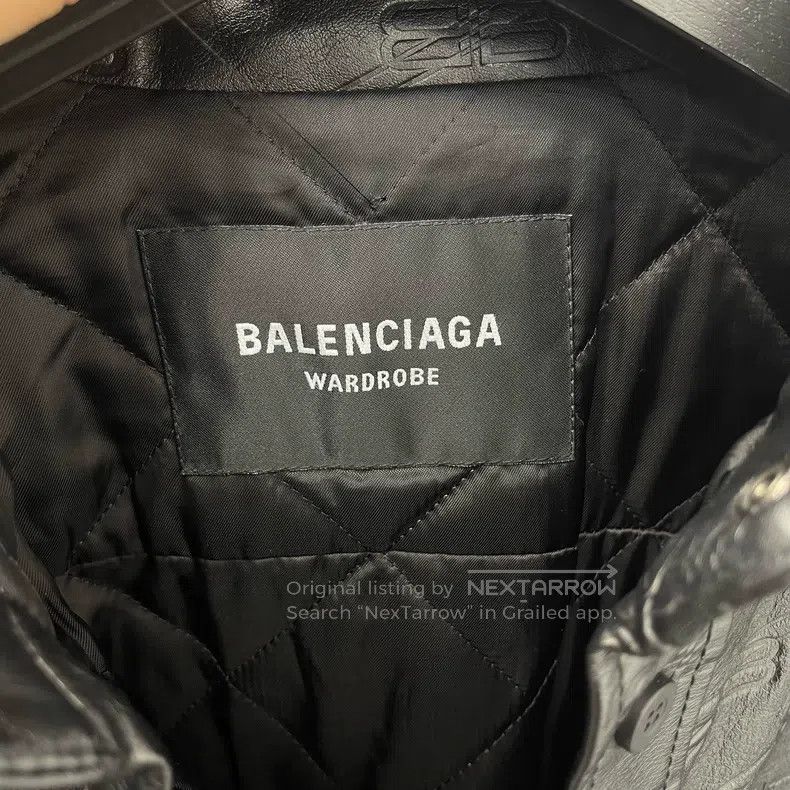 Balenciaga Balenciaga Double Blpgo Printed Leather Jacket Size US S / EU 44-46 / 1 - 4 Thumbnail