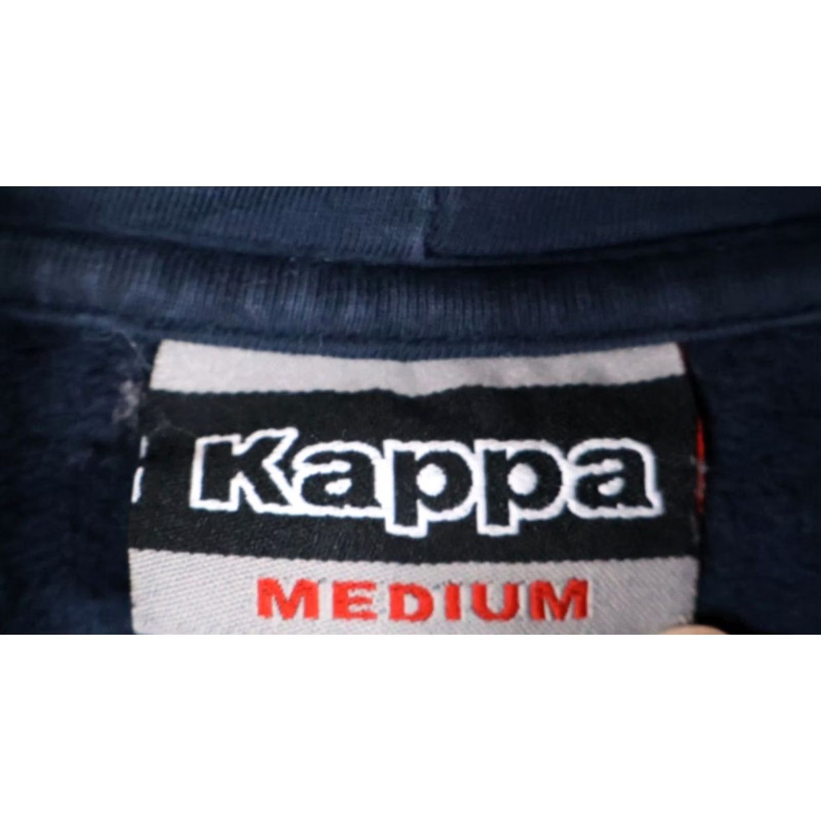 Kappa VINTAGE Kappa Hoodie Women's Medium Dark Blue Sweatshirt Pullover Drawstring Skater Logo Size M / US 6-8 / IT 42-44 - 3 Thumbnail