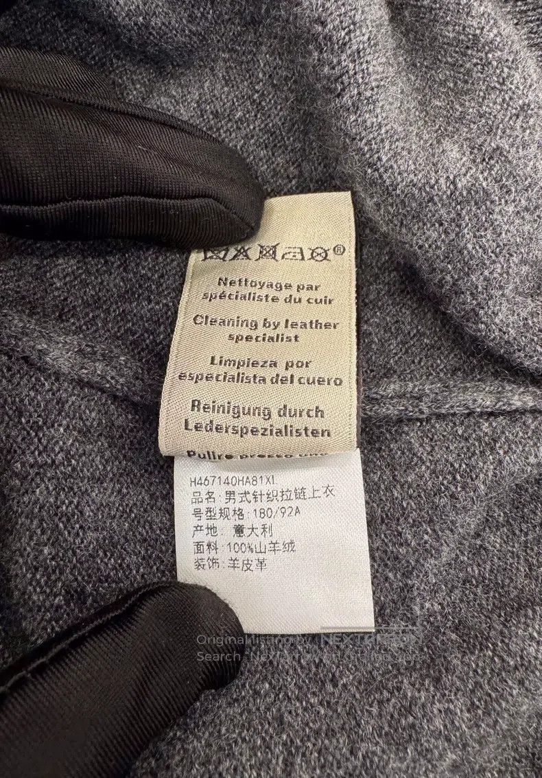 Hermes Hermes Men's zip-up shearling jacket in slate grey with pi Size US XL / EU 56 / 4 - 8 Thumbnail