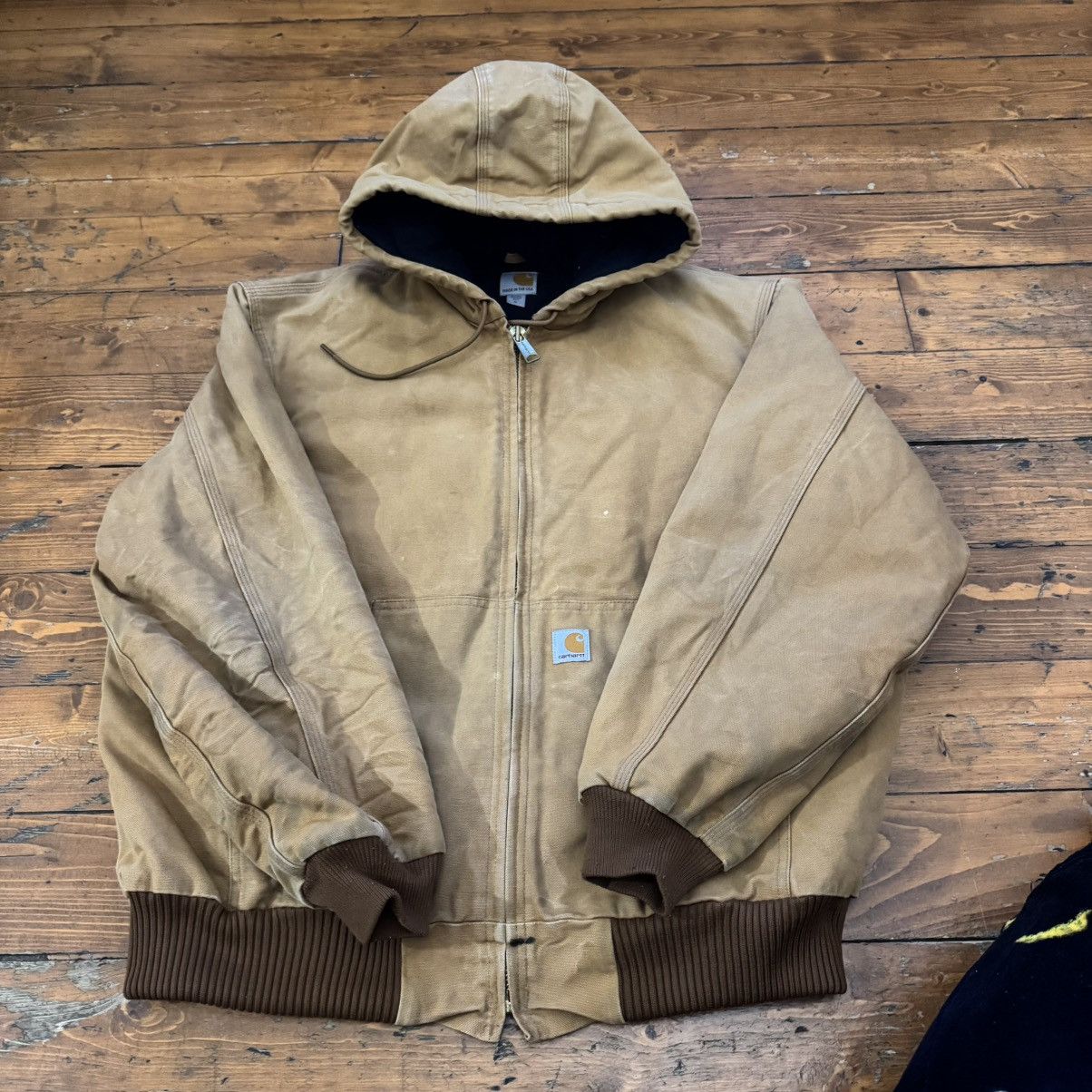 Carhartt VTG Carhartt J140 Duck Canvas Active Hood Jacket Size US XL / EU 56 / 4 - 1 Thumbnail
