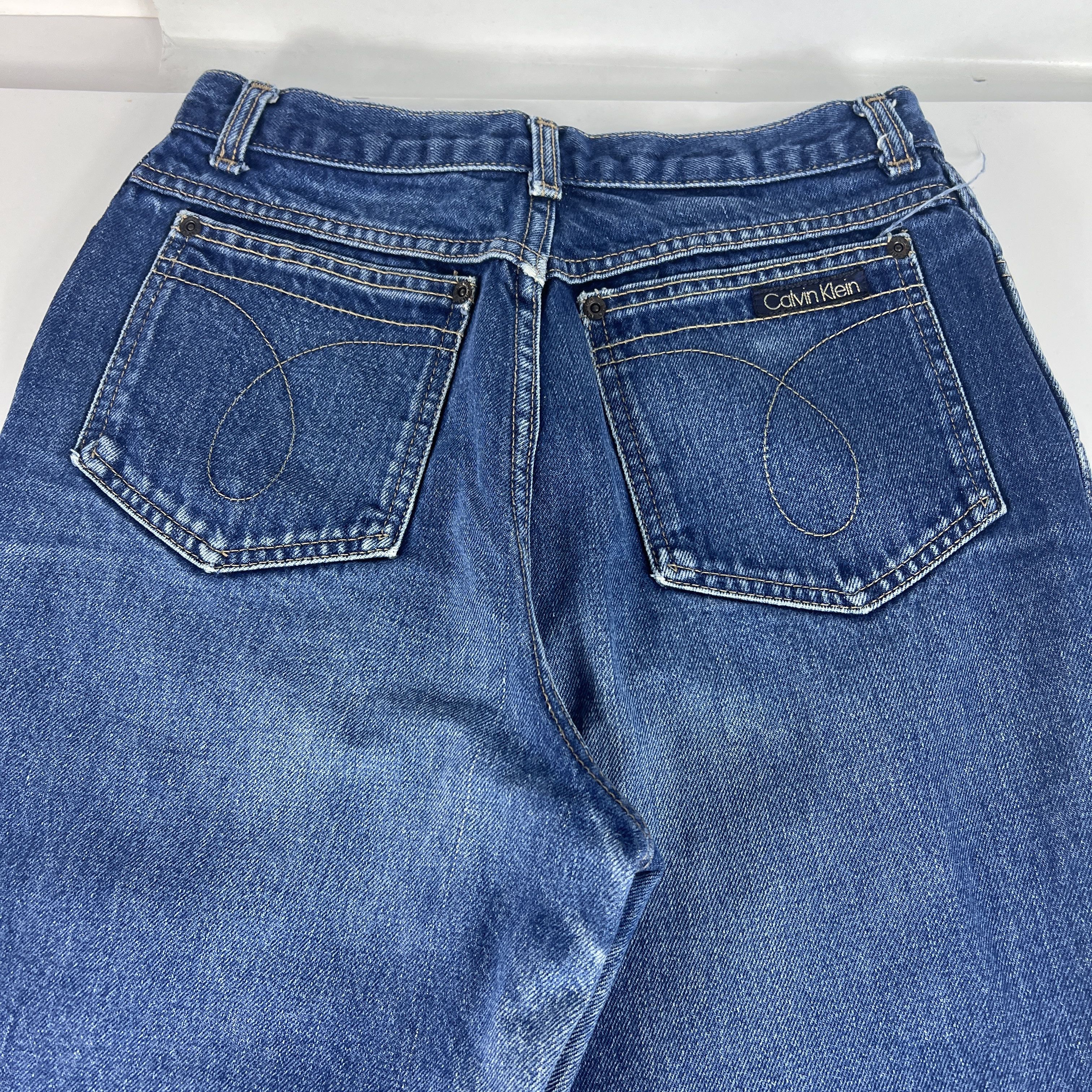 Calvin Klein VTG 80s Calvin Klein Jeans High Rise Straight Blue Denim Size 28" / US 6 / IT 42 - 15 Thumbnail