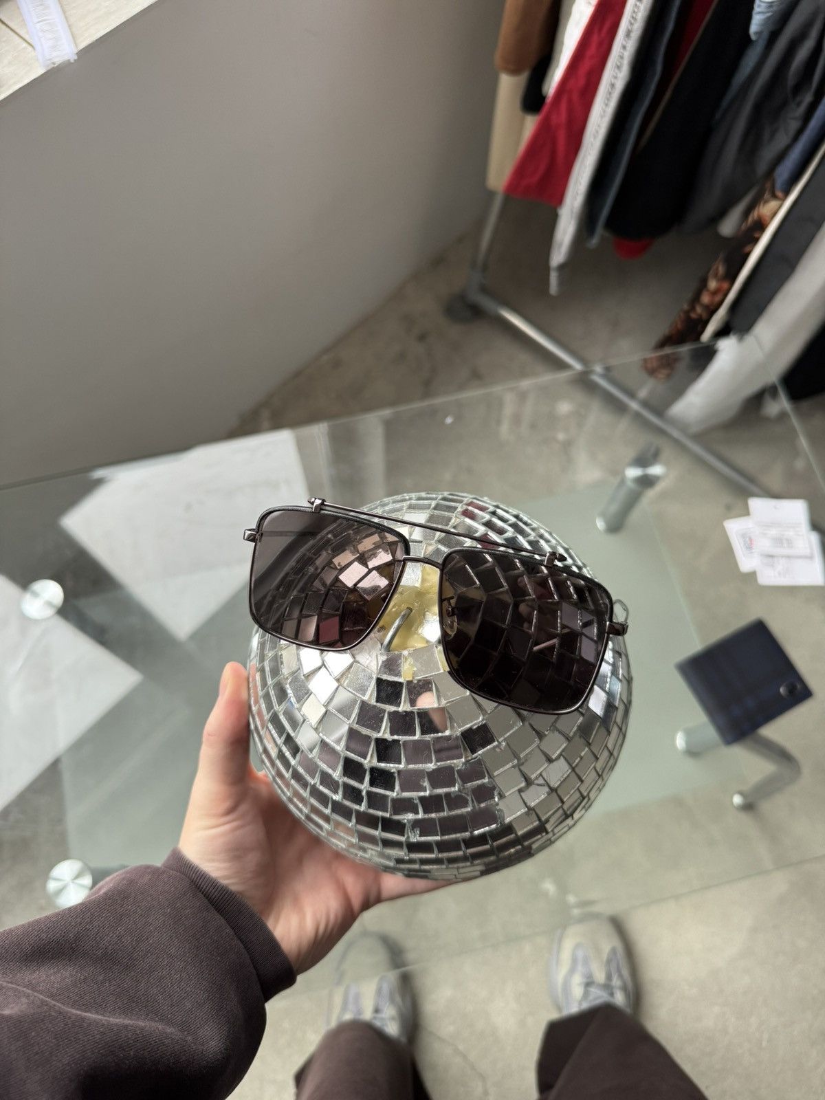 Alexander McQueen Alexander McQueen Iconic Aviator Glasses Size ONE SIZE - 7 Thumbnail