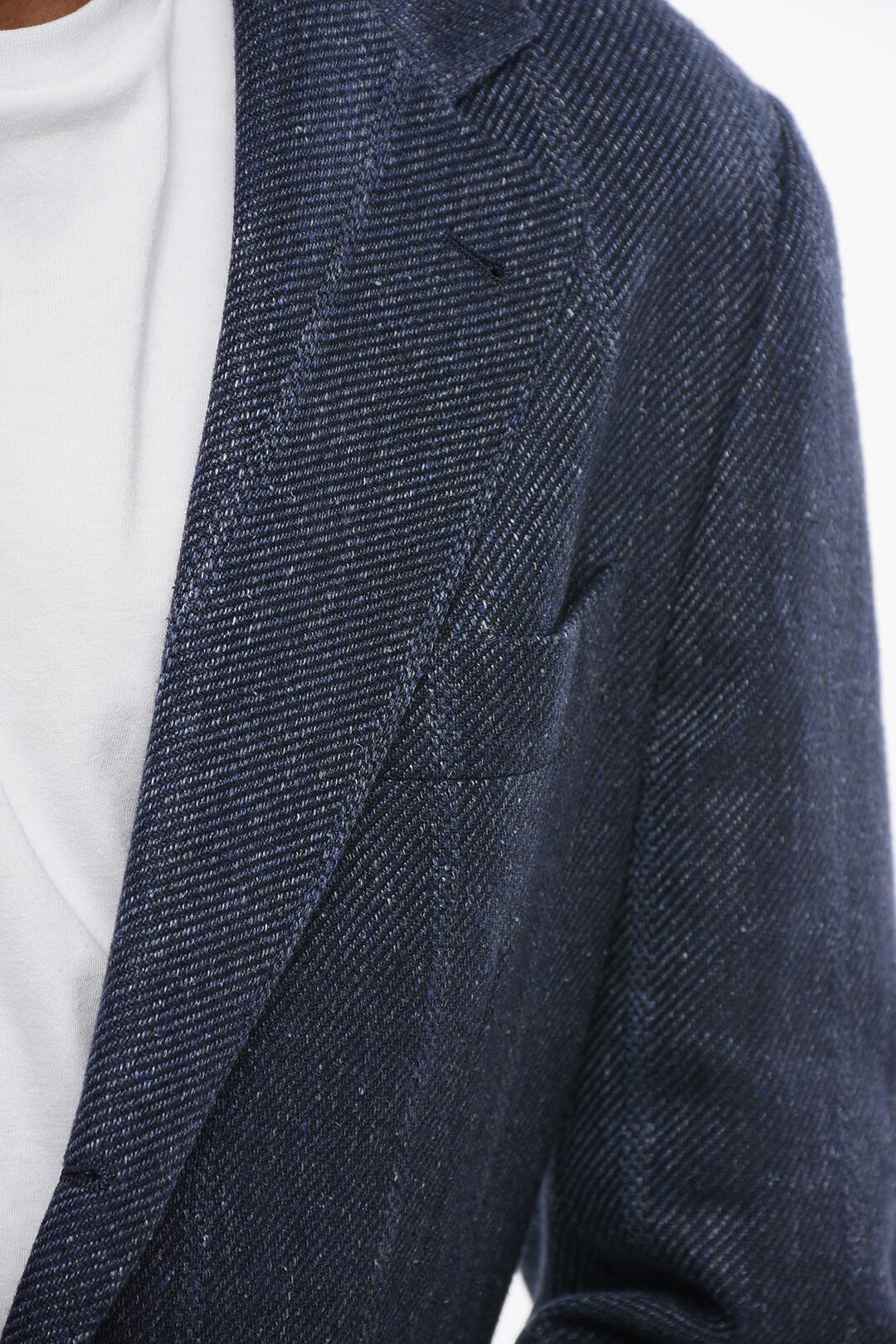 Brunello Cucinelli og1mm0725 Twill Linen Blend Single-breasted Blazer in Blue Size US M / EU 48-50 / 2 - 3 Thumbnail