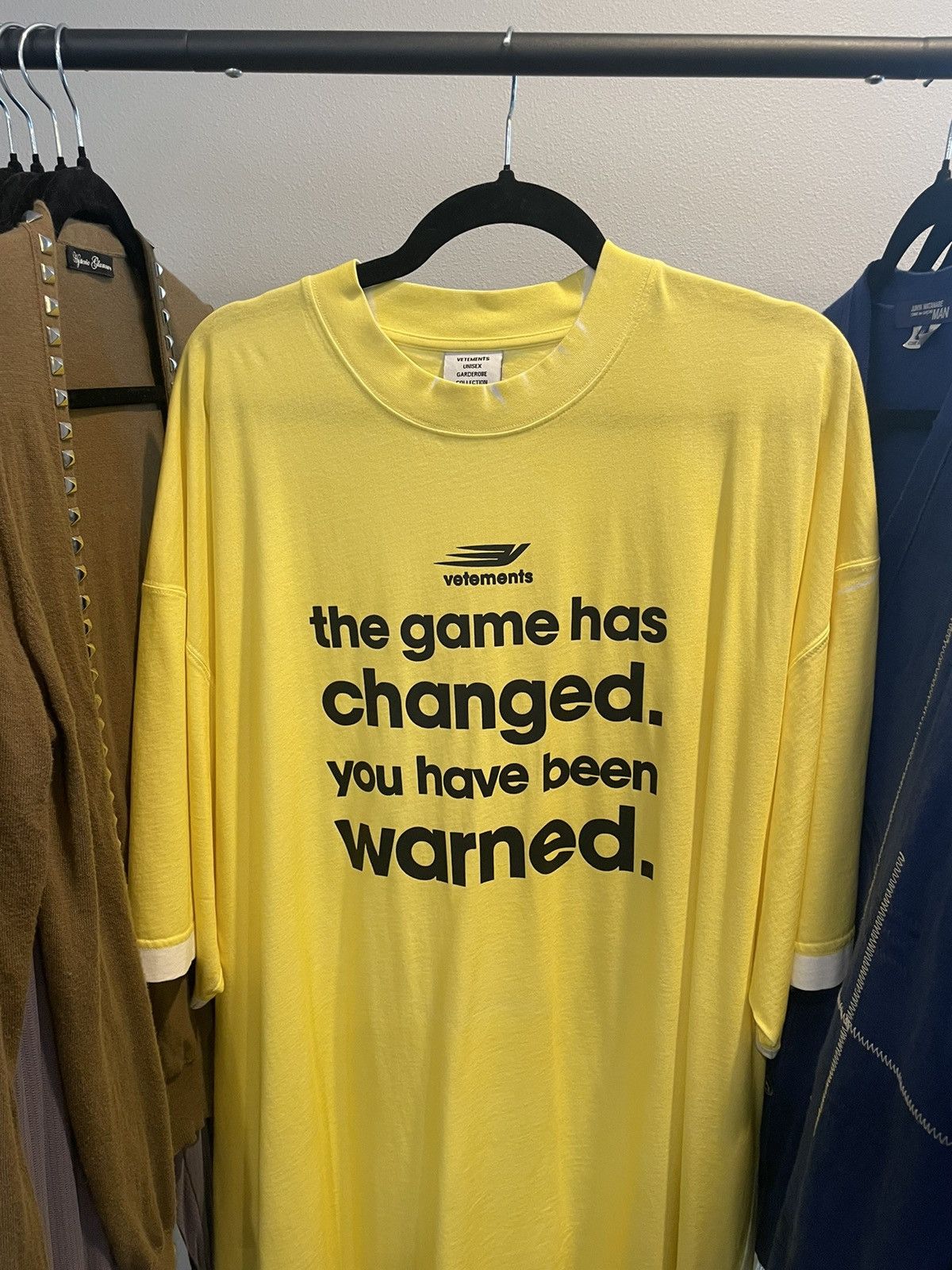 Vetements VETEMENTS👾 Yellow Game Changing Tee Shirt *RARE* Size US M / EU 48-50 / 2 - 3 Thumbnail