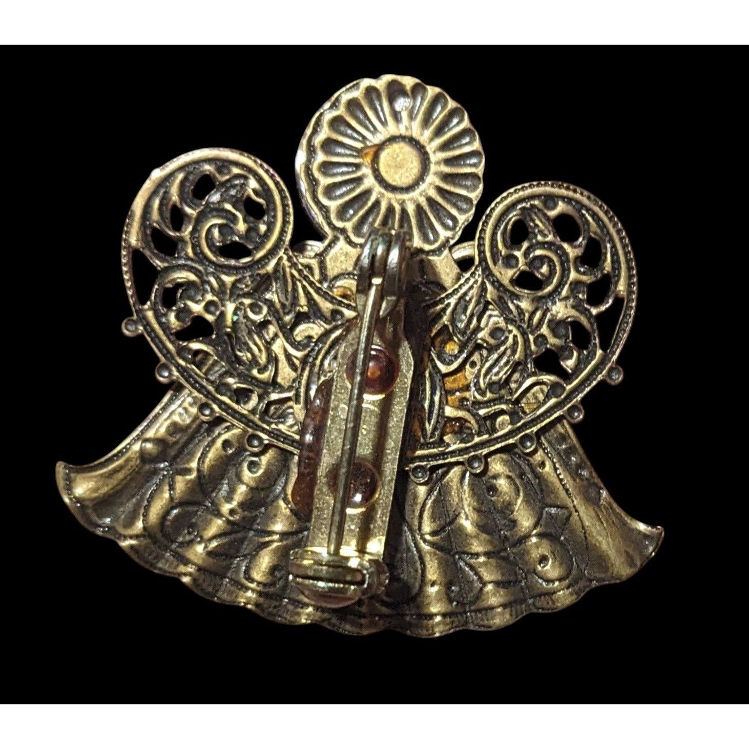 Other Vintage Red And Gold Ornate Angel Brooch Size ONE SIZE - 3 Thumbnail