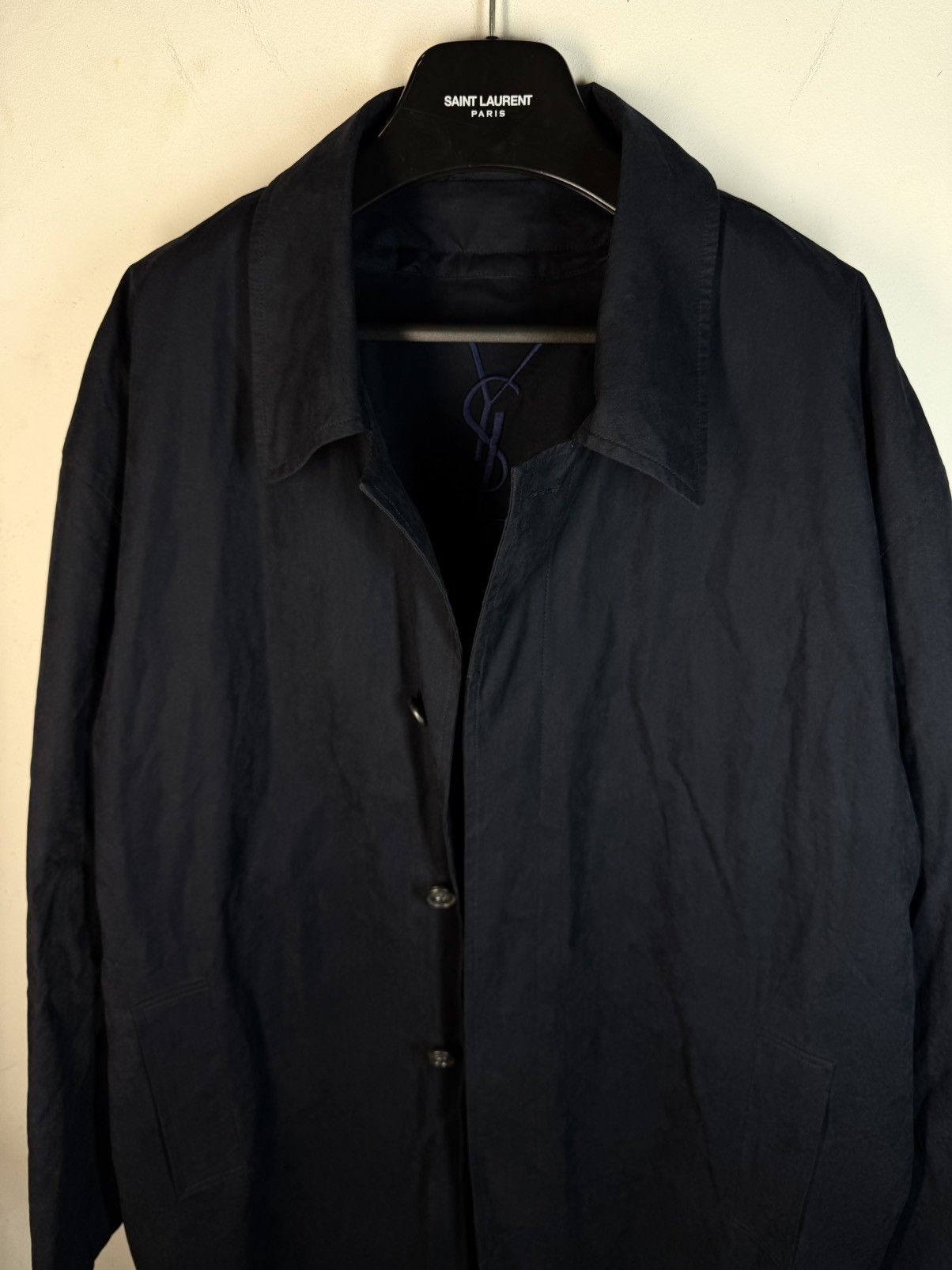 Yves Saint Laurent YSL Trenchcoat Navy Soft YSL Coat Size US XL / EU 56 / 4 - 23 Thumbnail