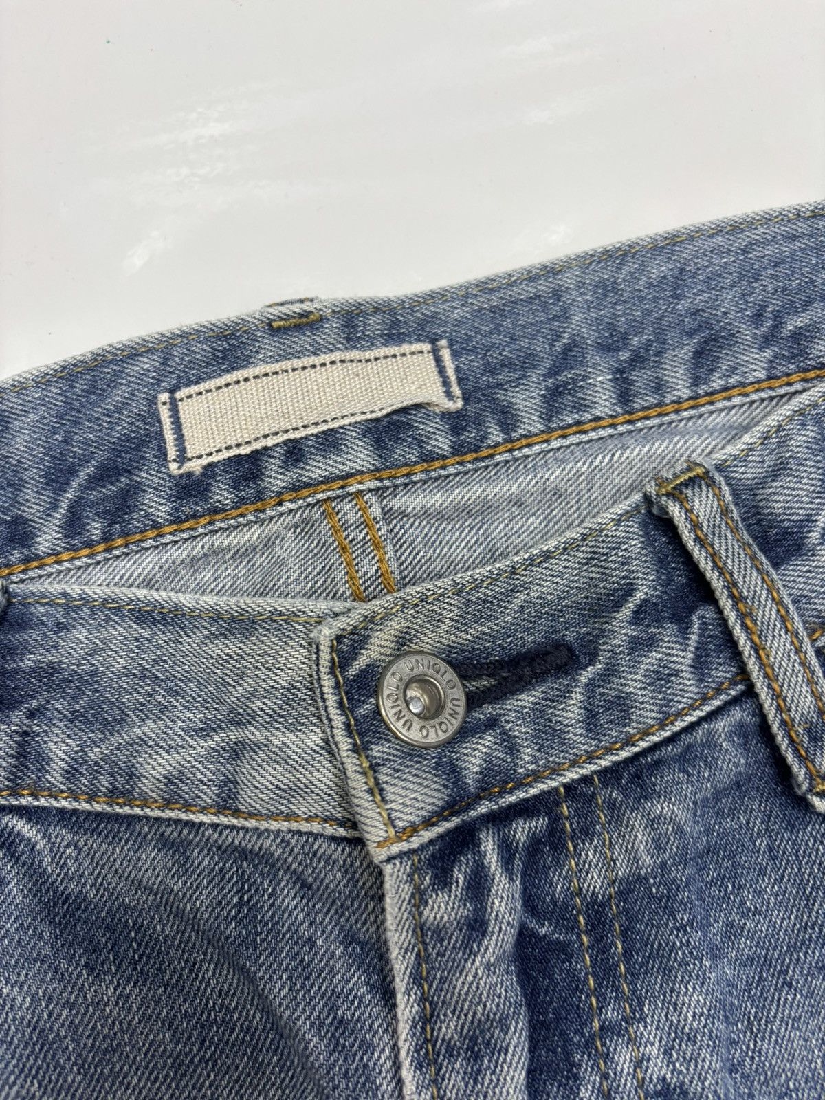 Undercover × Uniqlo Uniqlo Selvedge Japan Blue Wash Distressed Denim Jeans Size US 34 / EU 50 - 8 Thumbnail