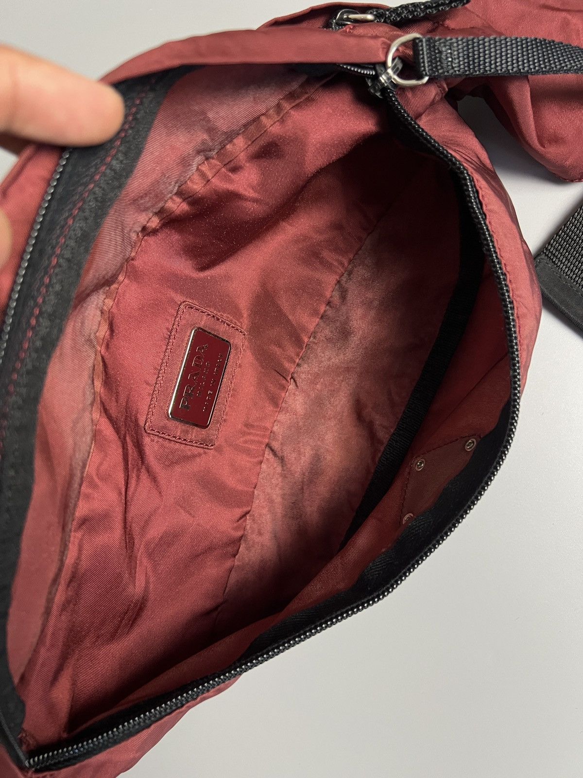Prada Prada Maroon Nylon Fanny Pack/Side Bag Size ONE SIZE - 7 Thumbnail