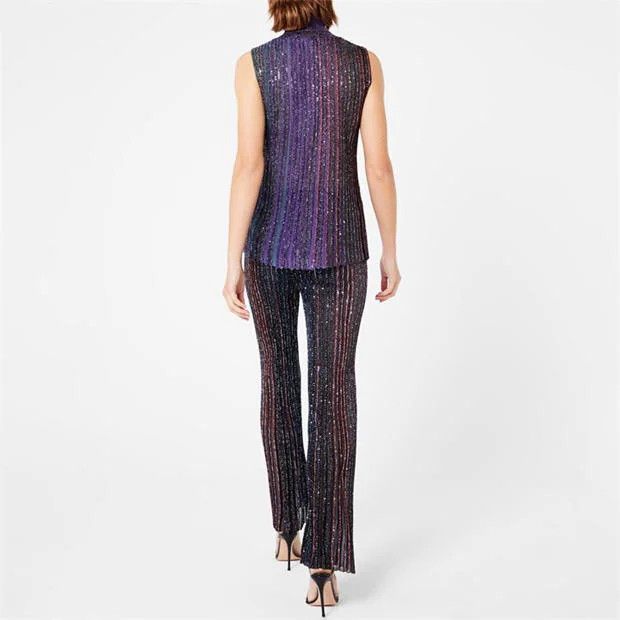 Missoni o1g2r1mq1124 Sequined Flare Trouser in Dark Multicolor Size 27" / US 4 / IT 40 - 5 Thumbnail