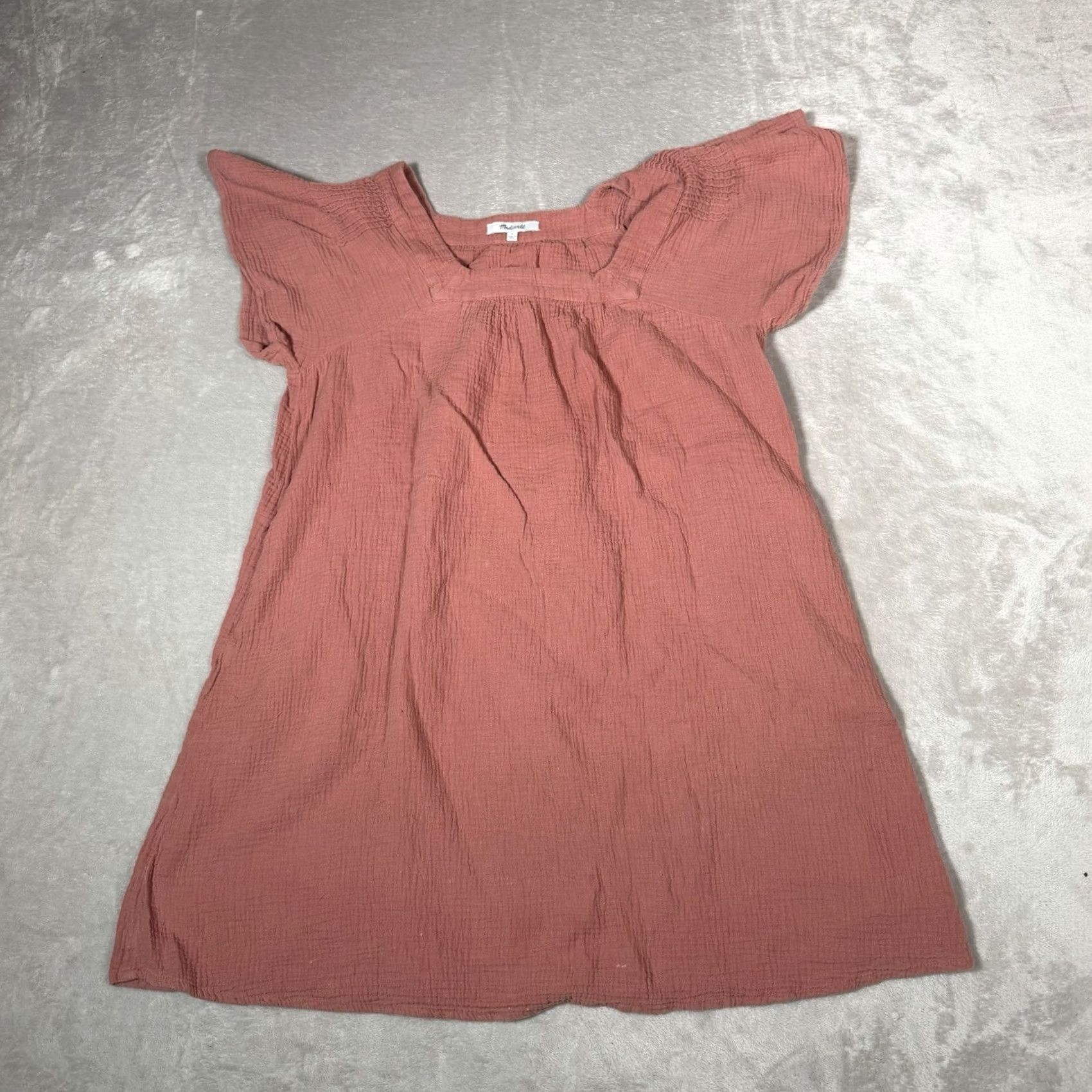 Madewell VINTAGE Madewell Dress Womens M Pink Butterfly Square Neck Mini Cottage Size M / US 6-8 / IT 42-44 - 2 Thumbnail