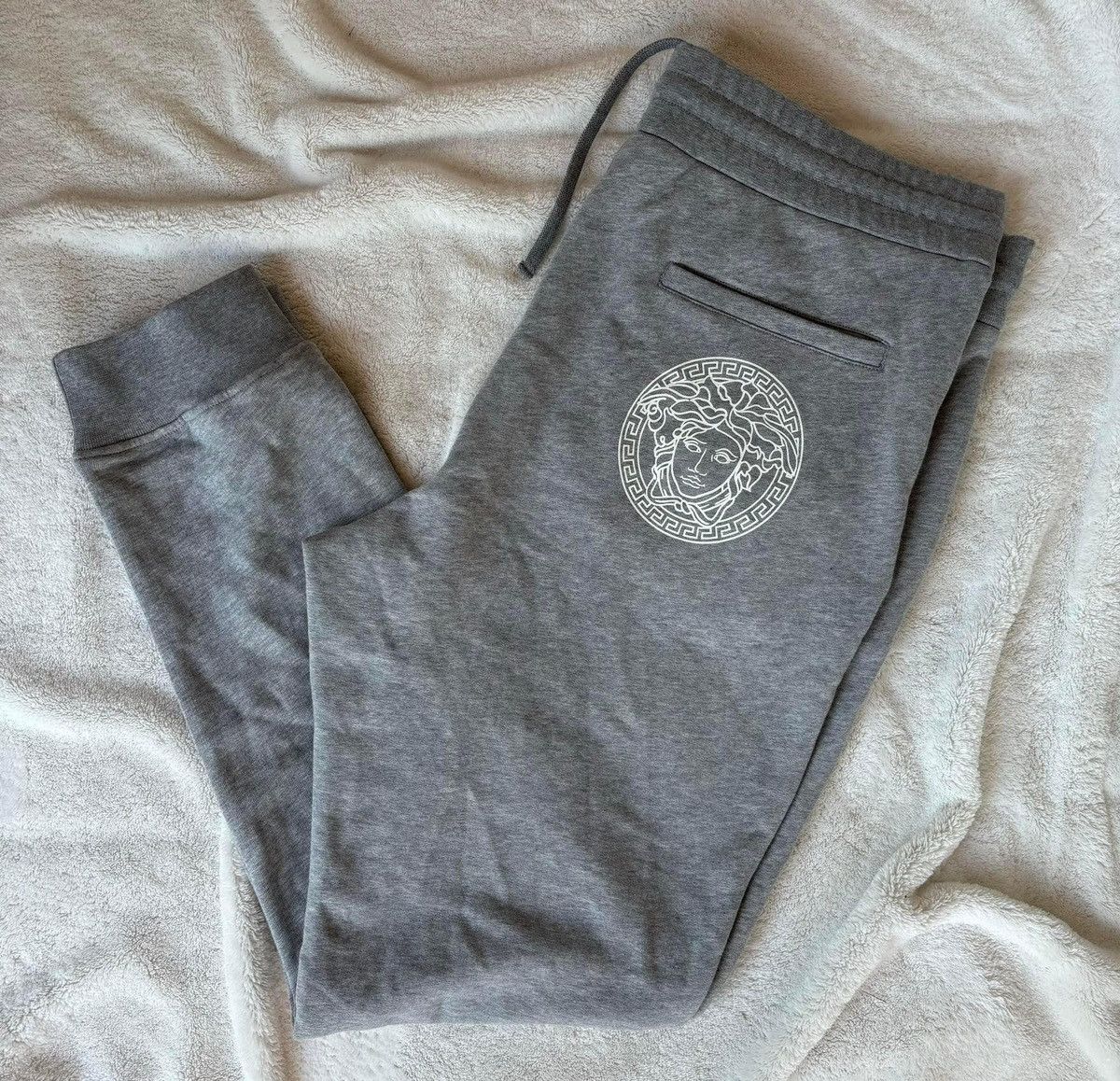 Versace Versace Grey/White Medusa Head Sweatpants Size US 44 / EU 60 - 1 Thumbnail