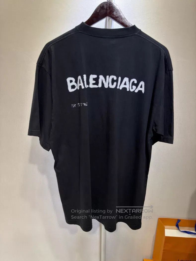 Balenciaga Balenciaga Black Faded Dissolved Letter Short Sleeve T-Shi Size US XS / EU 42 / 0 - 2 Thumbnail