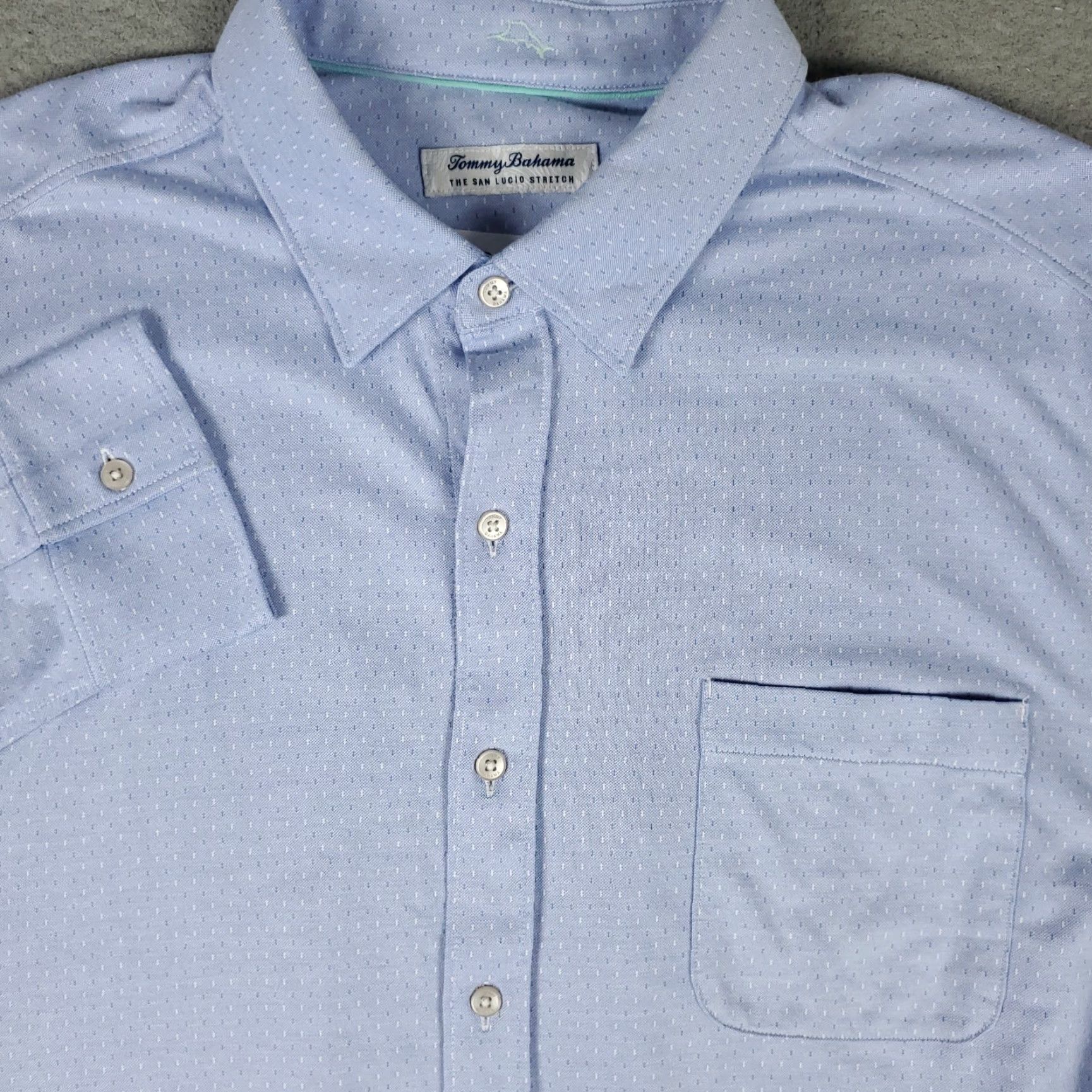 Tommy Bahama Tommy Bahama Shirt Mens XL Light Blue Stretch Cotton Polyester Button Up Shirt Size US XL / EU 56 / 4 - 2 Thumbnail