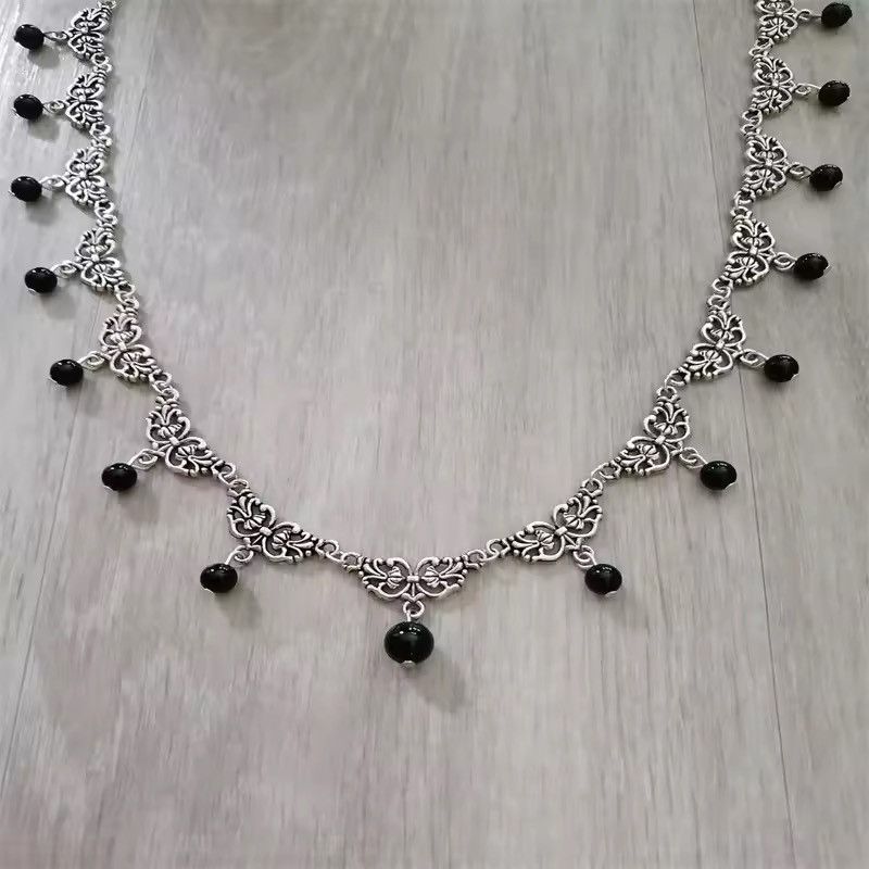 Jewelry Black Goth Onyx Gemstone Necklace Size ONE SIZE - 3 Thumbnail