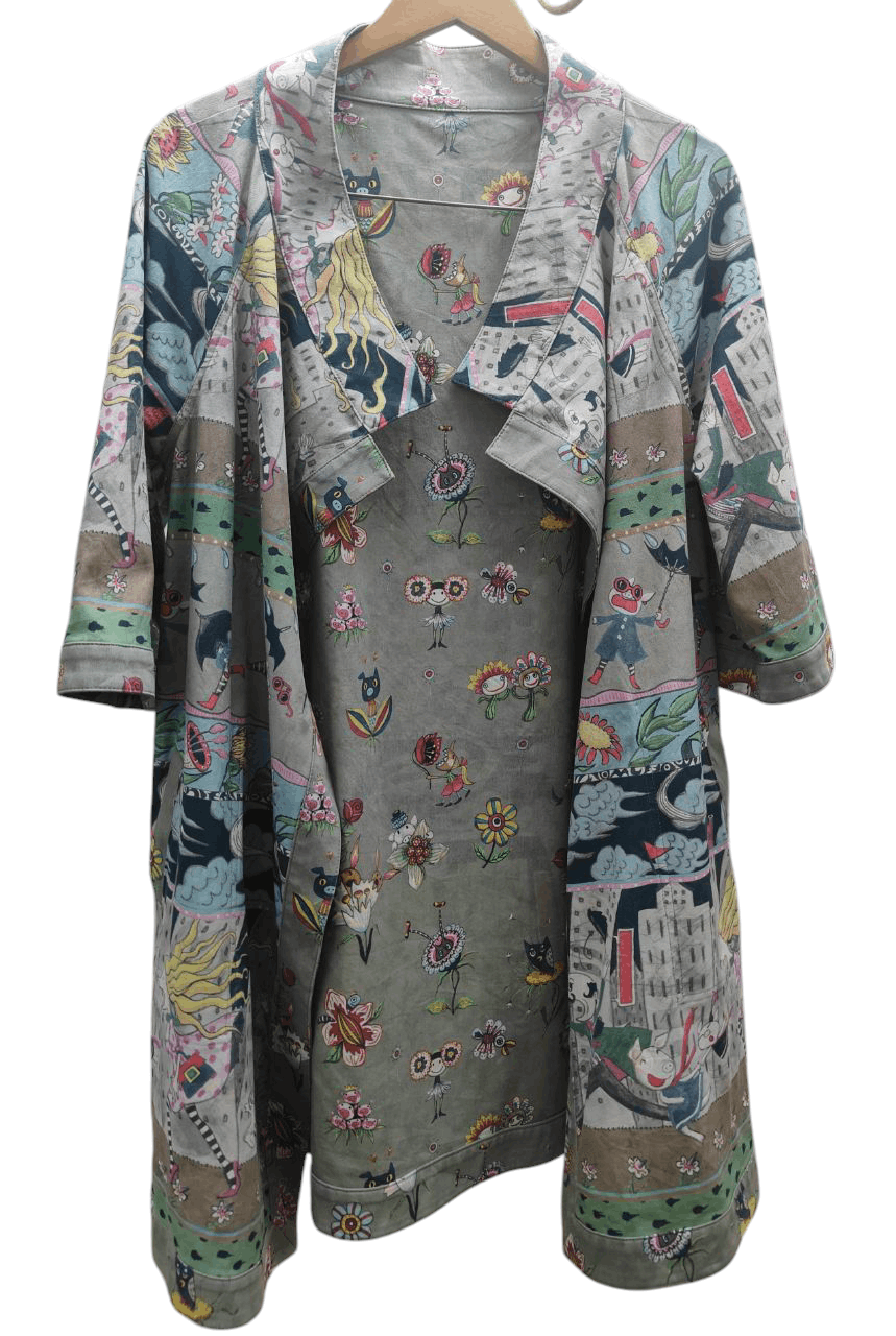 Comme des Garcons Japanese Olleborebla Printed Artwork Cardigan Size US M / EU 48-50 / 2 - 2 Thumbnail