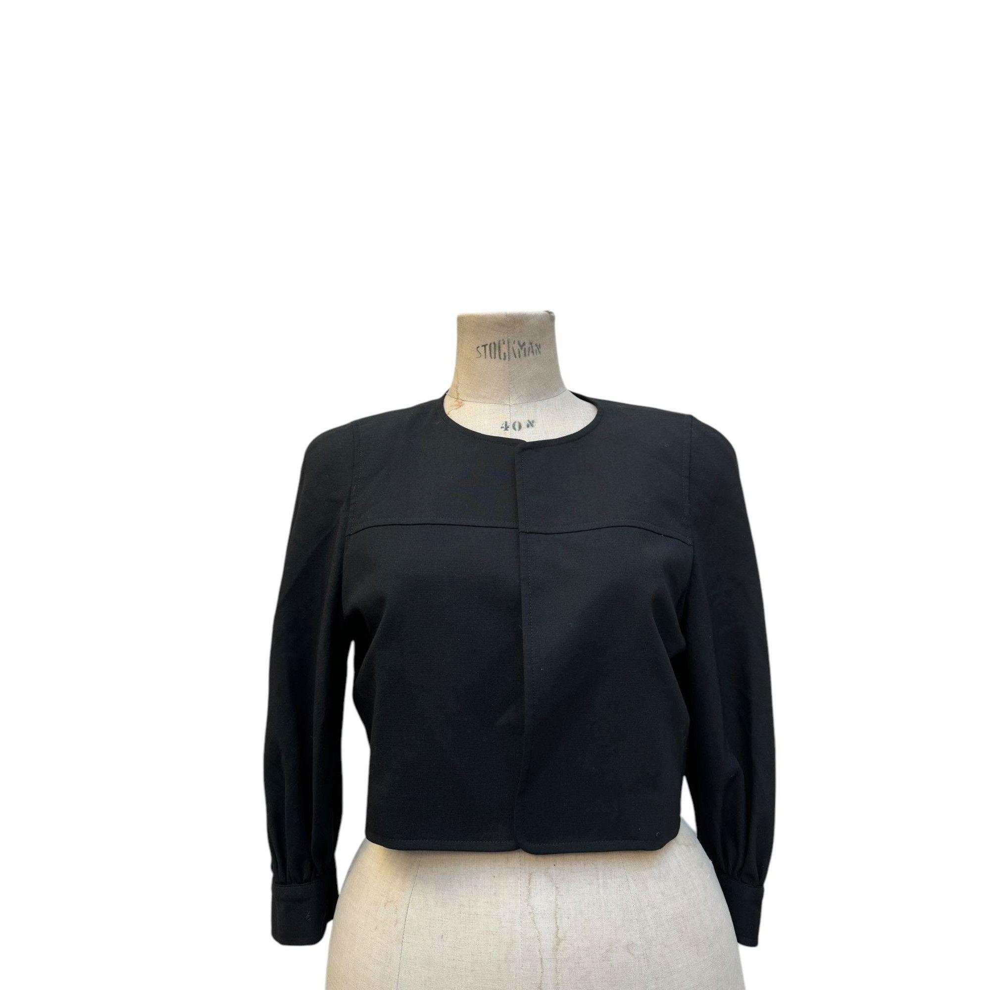 Balenciaga Vintage Black Wool Quadrille Jacket Size M / US 6-8 / IT 42-44 - 1 Thumbnail