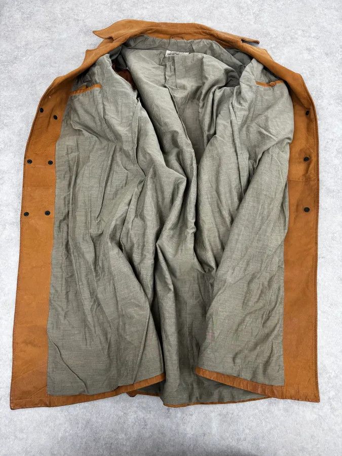 Emporio Armani SS2003 Emporio Armani Beige Leather Trench Jacket Size US L / EU 52-54 / 3 - 7 Thumbnail