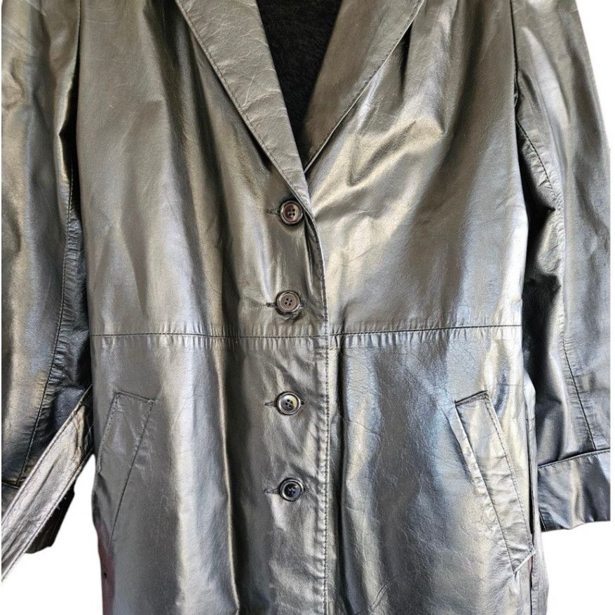 Sears Vintage 70s Sears Leather Trench Coat Size XL / US 12-14 / IT 48-50 - 4 Thumbnail
