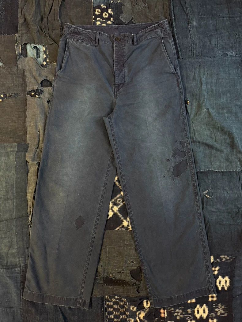 Visvim VISVIM EX Wide Chino Pants Crash Indigo-2506 Size US 26 / EU 42 - 1 Thumbnail