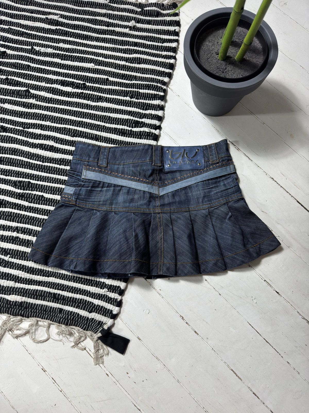 Other VINTAGE BLU BUBLOS PLEATED MINI DENIM SKIRT Size 27" / US 4 / IT 40 - 10 Thumbnail