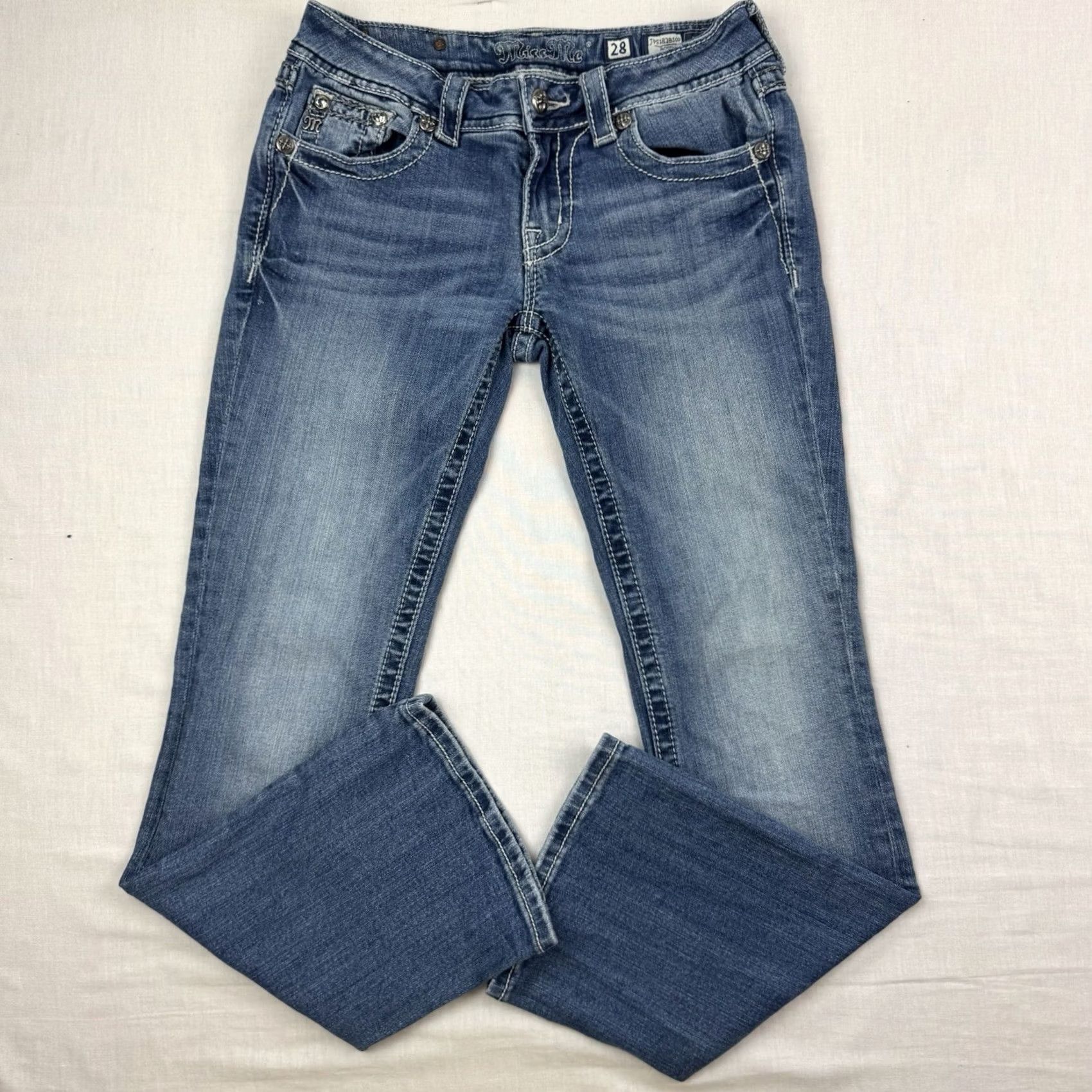 Miss Me VINTAGE Miss Me Bootcut Jeans Womens 28 Hipster Y2K 2000s American Blue Jeans Womens 28 Mens? Size 28" / US 6 / IT 42 - 5 Thumbnail