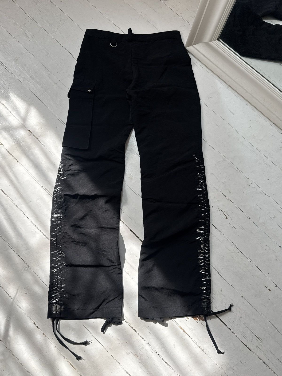 Other VINTAGE AVANT GARDE 2000s NYLON STYLE PANTS Size 26" / US 2 / IT 38 - 2 Thumbnail