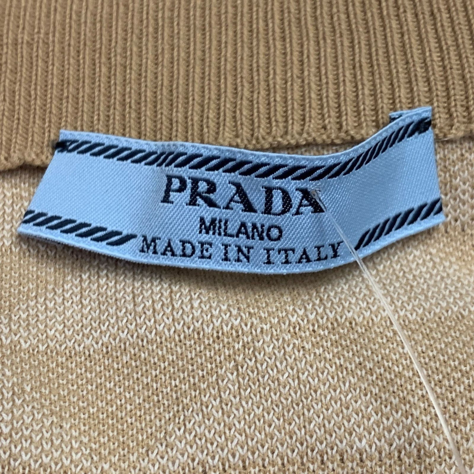 Prada Beige Cream Cotton Triangle Pencil Midi Skirt Size 27" / US 4 / IT 40 - 3 Thumbnail