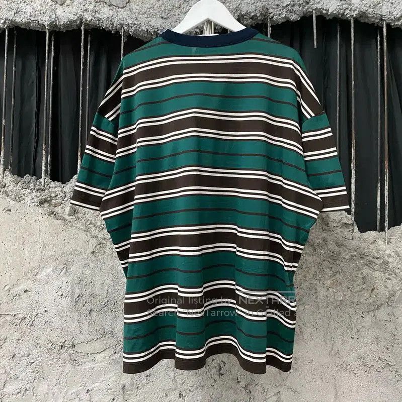 Prada Prada Striped Men's T-Shirt in Green and Brown. Size US M / EU 48-50 / 2 - 2 Thumbnail