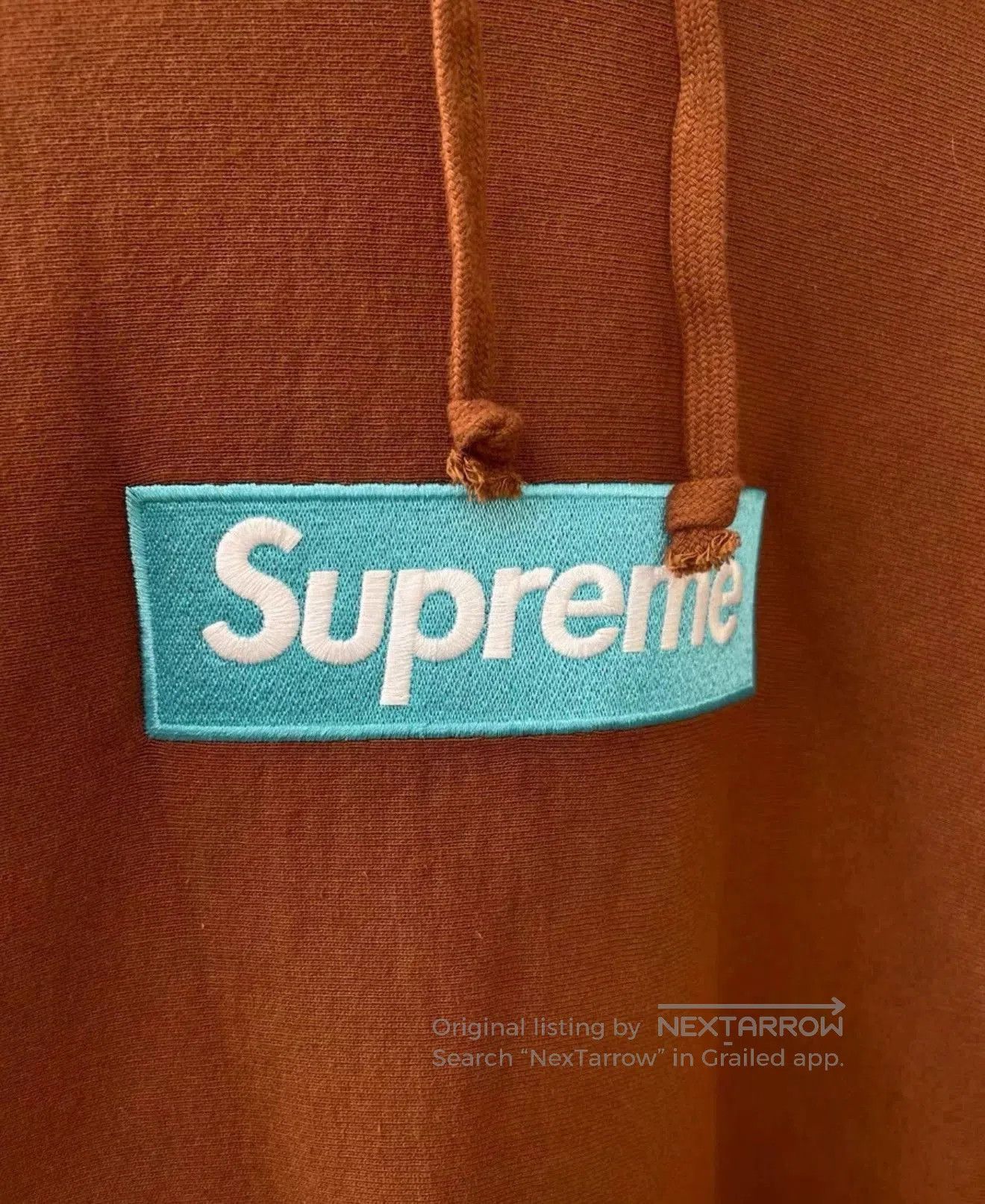 Supreme Brown Hoodie with Drawstrings and Front Pocket . Size US M / EU 48-50 / 2 - 3 Thumbnail