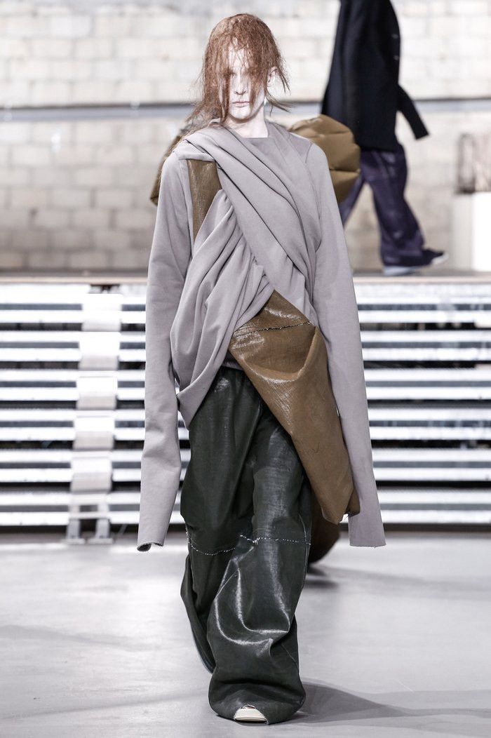 image of Rick Owens Glitter Runway Stomper Sweatshirt in Green, Men's (Size Medium)