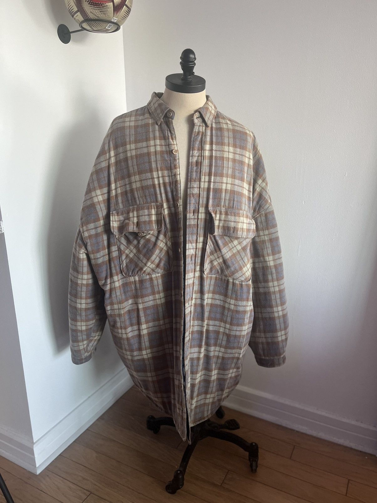 image of Kapital Plaid Sloppy Shirt Coat, Men's (Size 2XL)