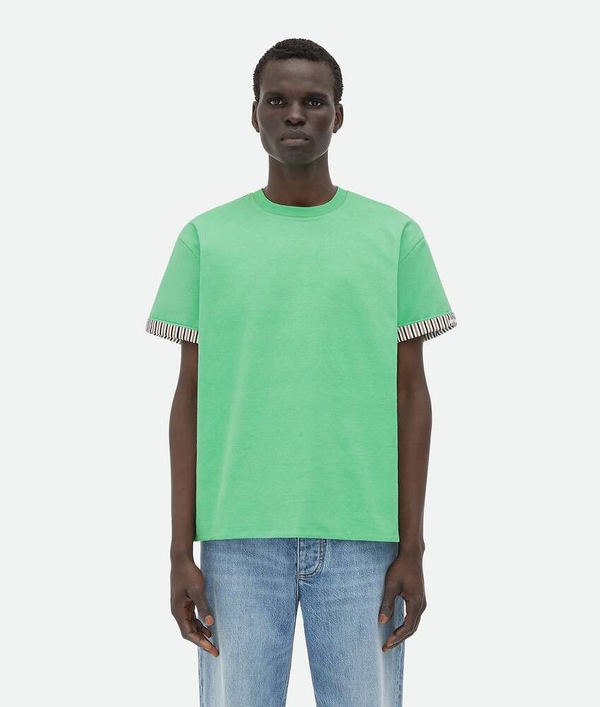 Bottega Veneta o1loc1c0125 754683 Double Layer Striped Cotton T 