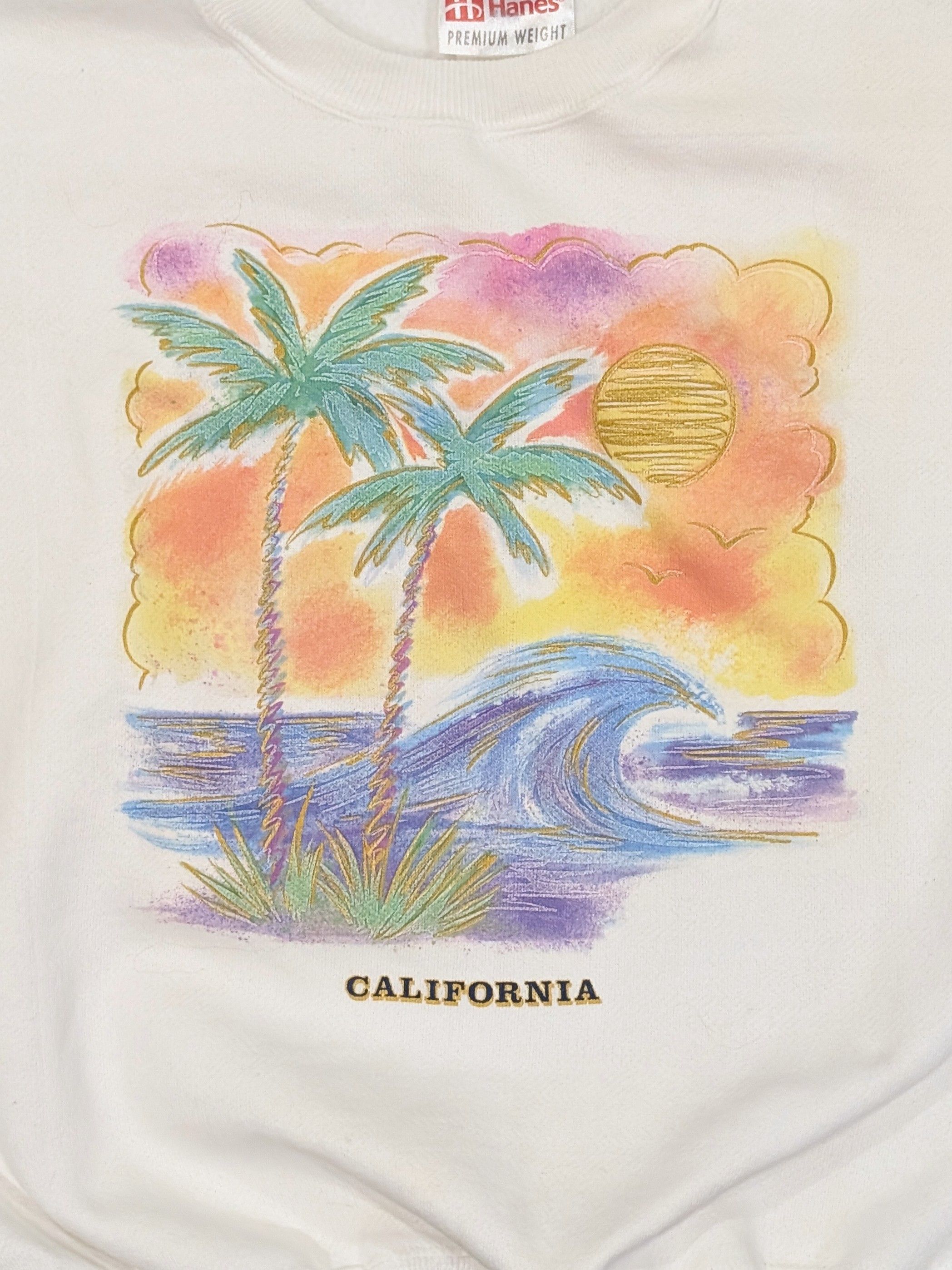 Hanes Vintage California beach drawing crewneck sweatshirt Size US XL / EU 56 / 4 - 2 Thumbnail