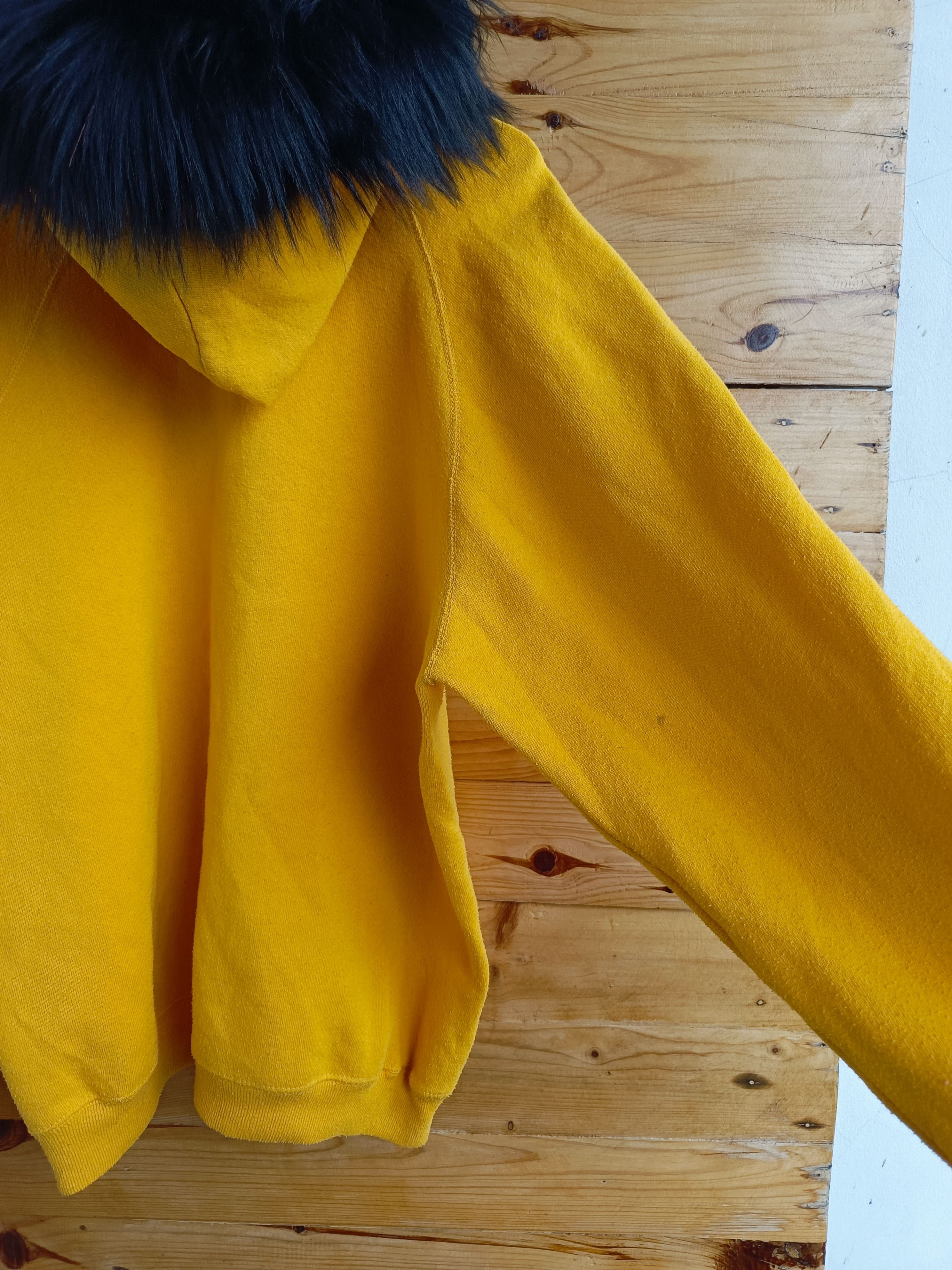 Vintage 90's Lee 50:50 Yellow Fur Hoodie Size US L / EU 52-54 / 3 - 9 Thumbnail
