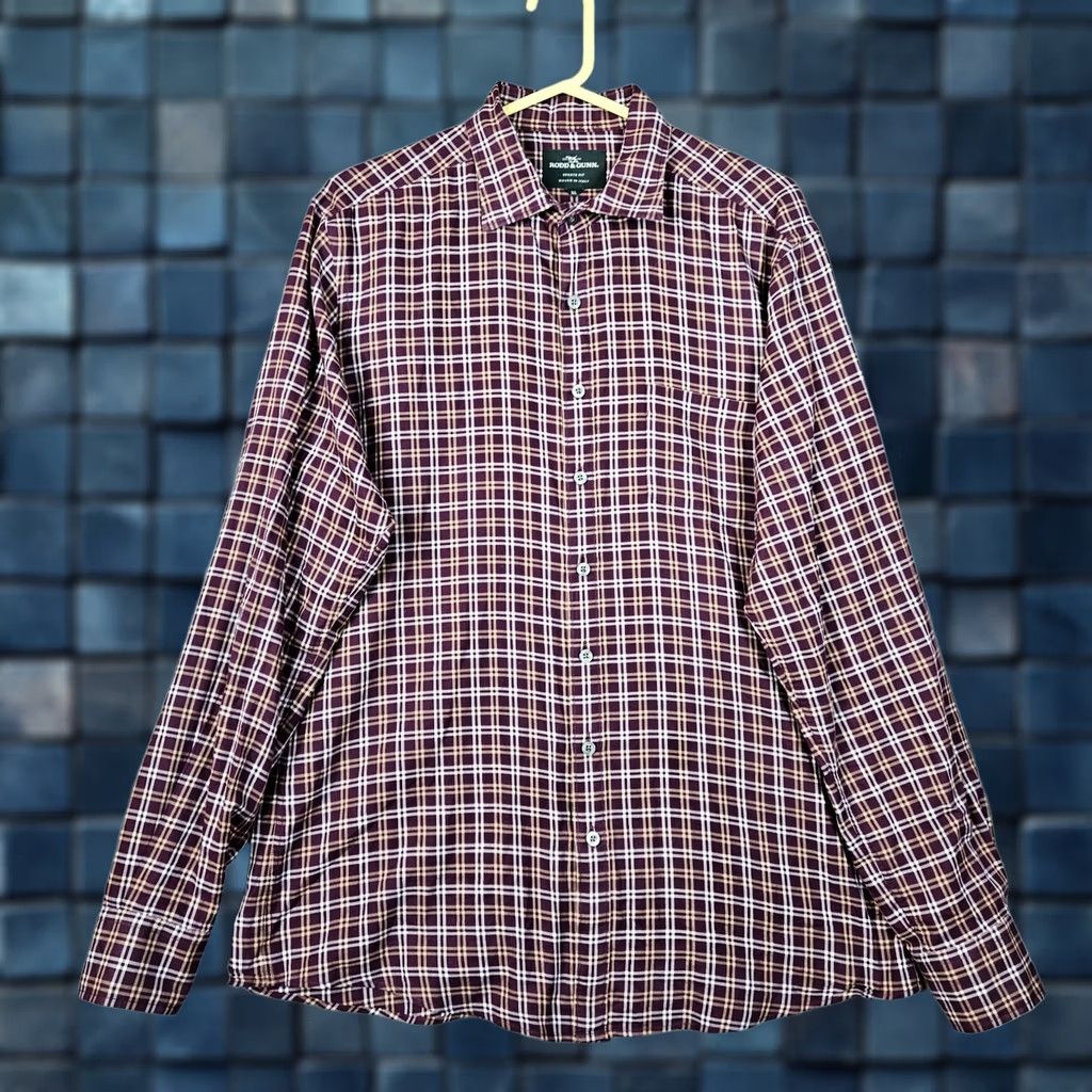 Rodd & Gunn Rodd & Gunn Sports fit Men’s Plaid Button-Up Casual Shirt XL Multicolor, Button-Down, Long Sleeve, Cotton, Regular, Fashion, Across Seasons, Mens Size US XL / EU 56 / 4 - 1 Thumbnail