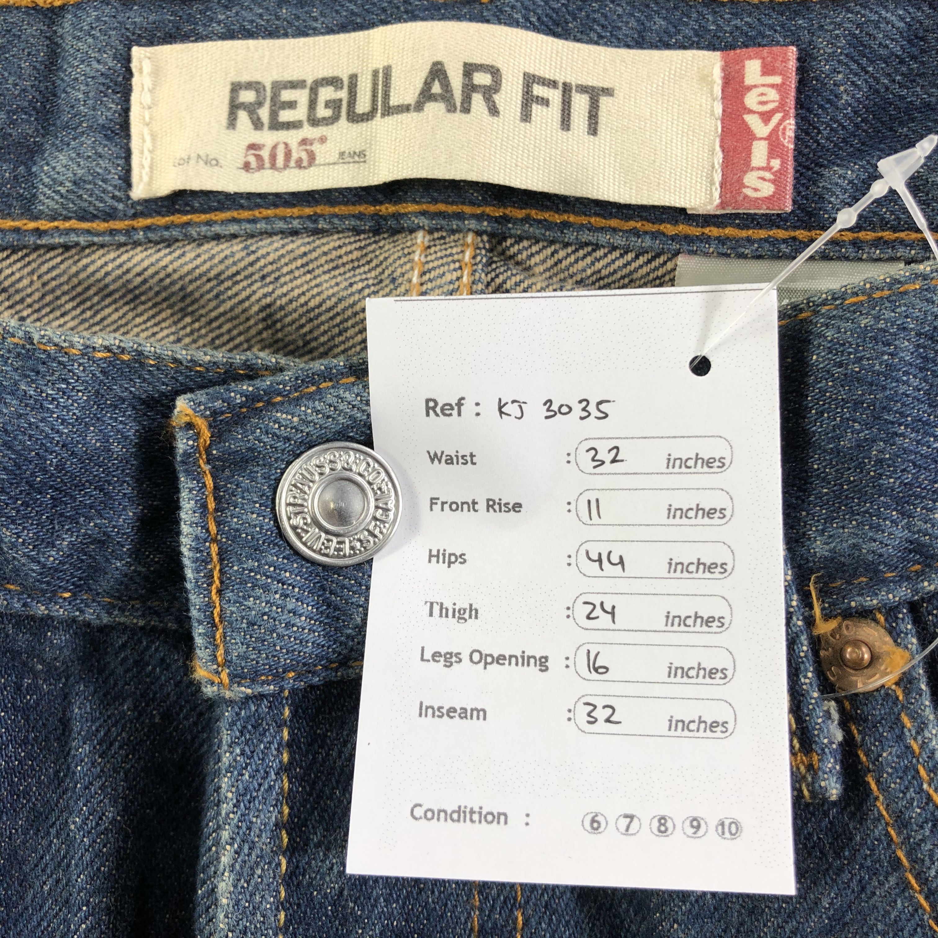 Levi's Vintage Levis 505 Jeans Regular Fit Denim KJ3035 Size US 32 / EU 48 - 12 Thumbnail