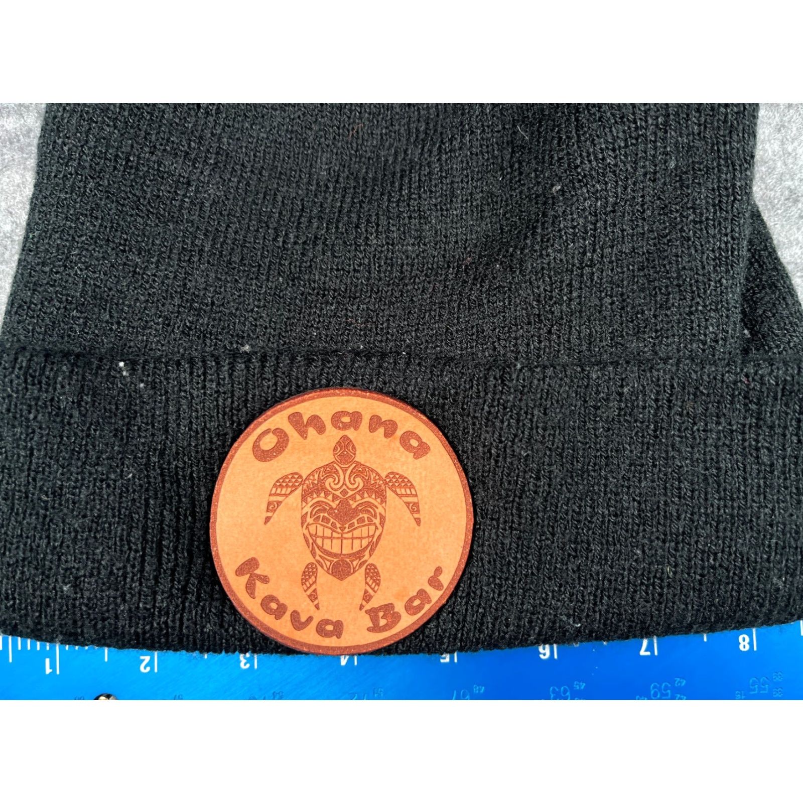 Vintage **Black Knit Beanie Toque Adjustable Lightweight Outdoor Adult One Size Turtle Logo Unisex** Size ONE SIZE - 2 Thumbnail